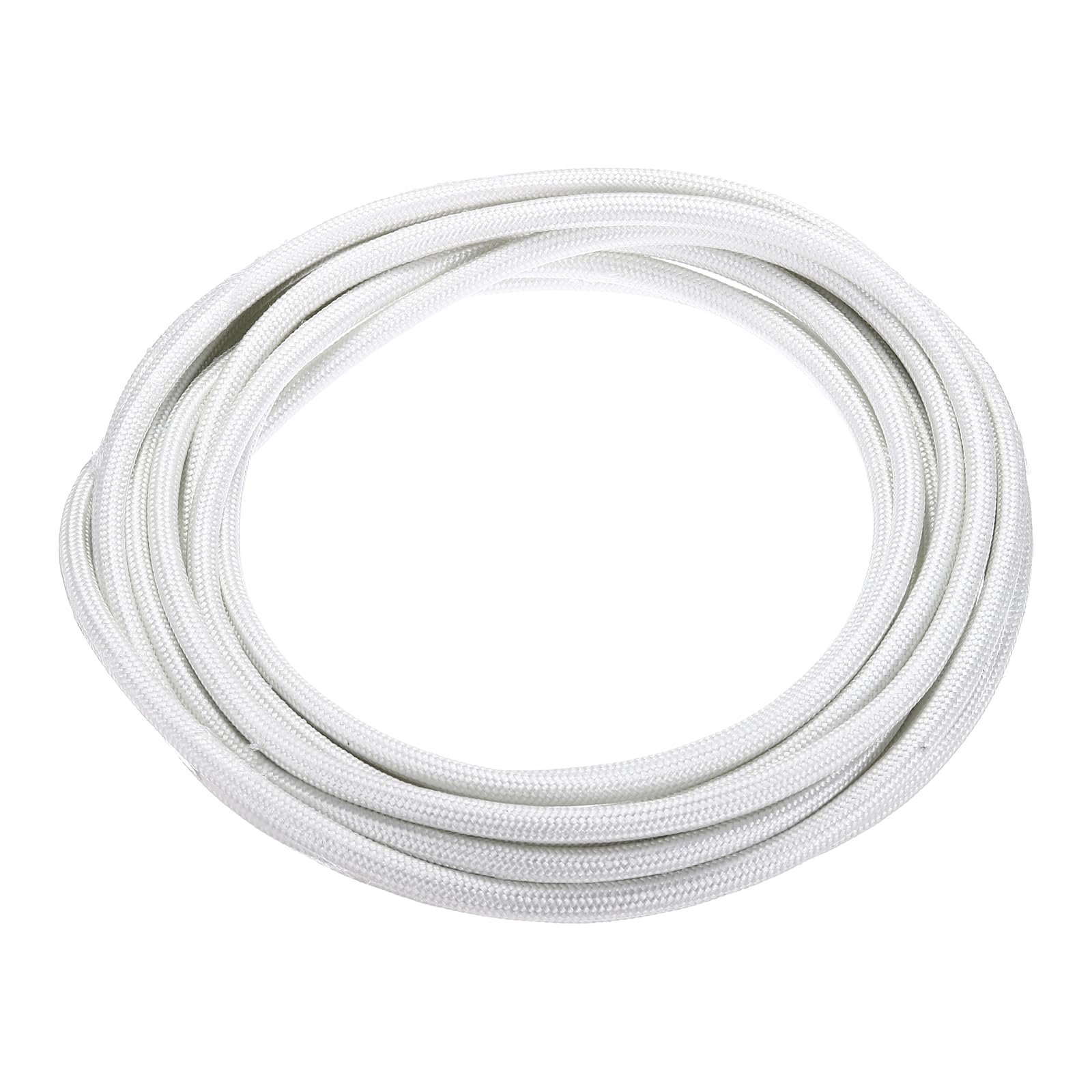 sourcing map 6 Meter/19.68ft 7AWG High Temp Wire, Flexible Mica Cable, Insulated 500 Degrees Celsius High Temperature Braided Wire Cable Resistant Electrical for Lamp Boiler Heater, White
