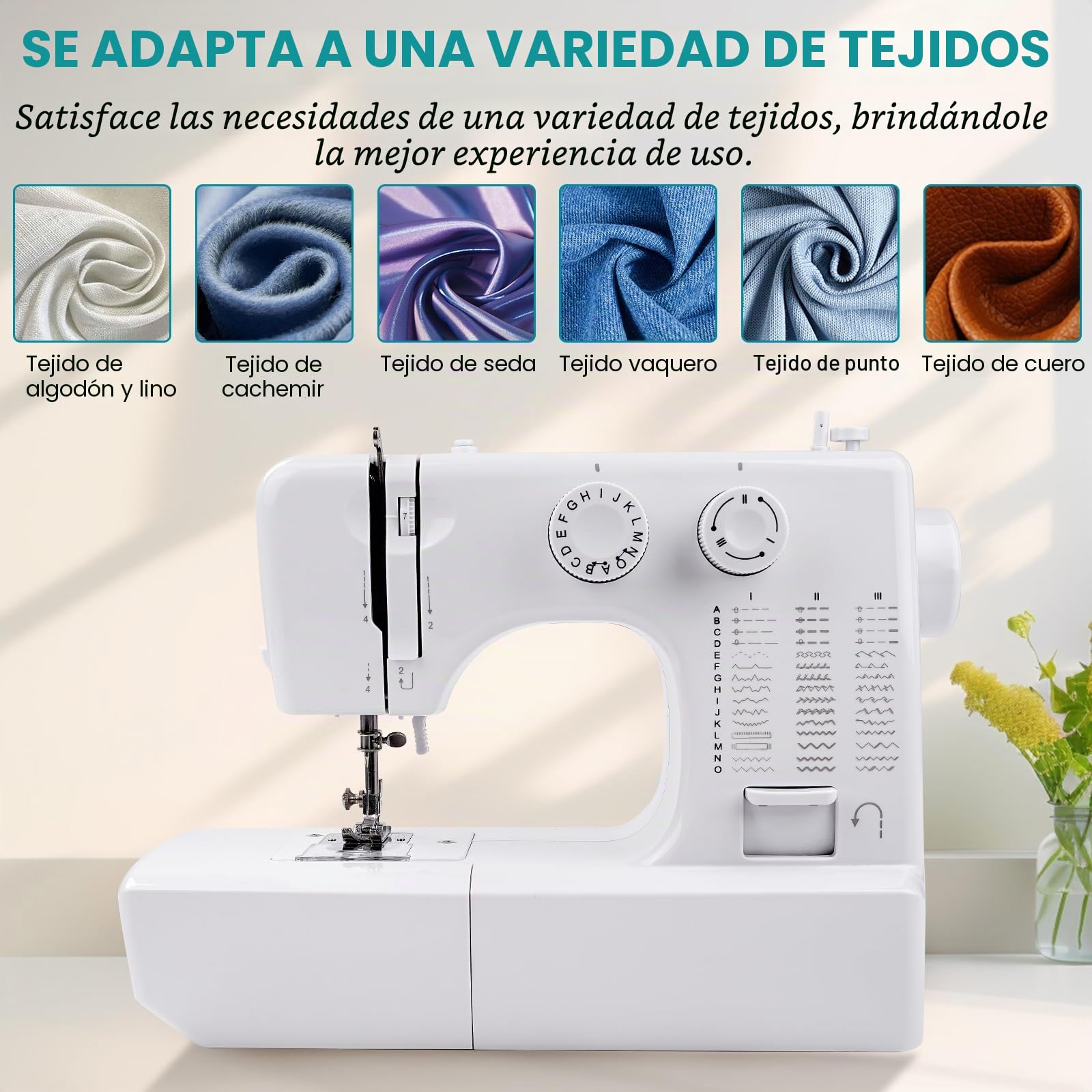 818 MáQuina De Coser, 45 Puntadas De Costura, EléCtrica, PortáTil, con Kit De Costura, Profesional MáQuina De Coser para Principiantes Y Adulto FáCil Uso con Luz Led