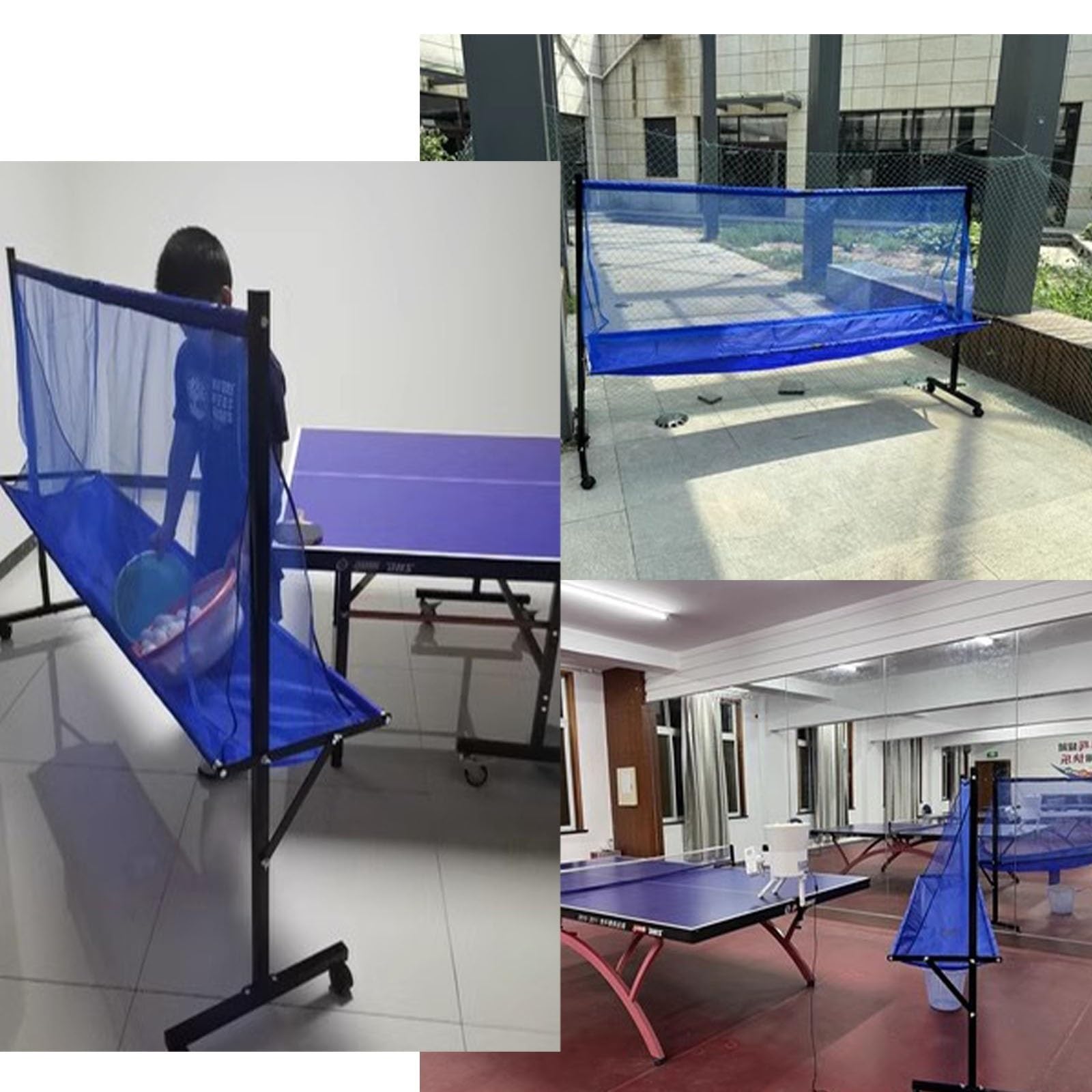 Raccoglitore di Palline da Ping Pong, Rete Mobile per la Cattura di Palline da Ping Pong, per Adulti e Bambini, per esercitazioni con più Palline e per la Pratica del Servizio.