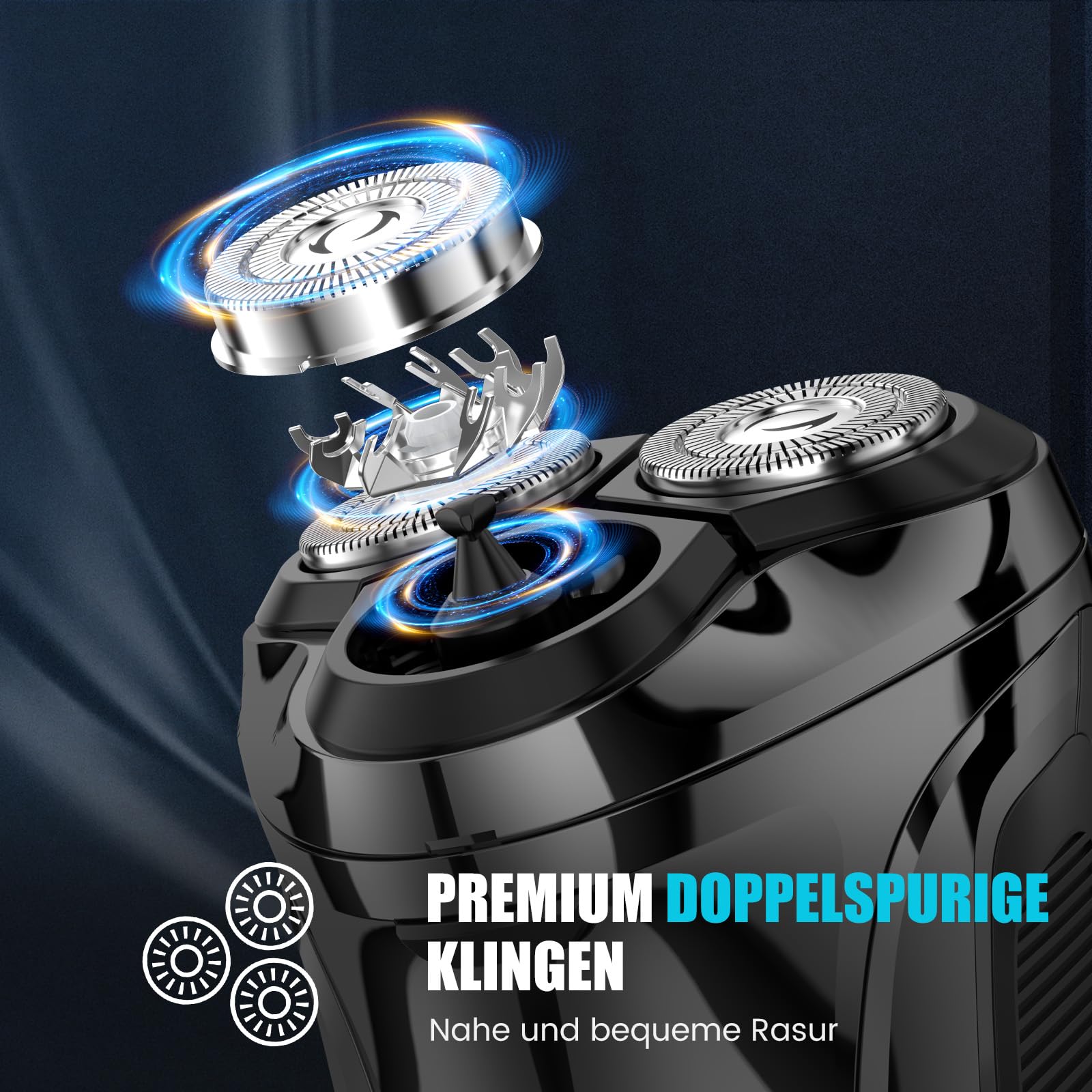 Brightup Rasierer Herren Elektrisch mit 4D-Schwebekopf, Kabellos LED Elektrischer Nass- und Trockenrasierer für Männe, IPX6 Wasserdichter Elektrorasierer, USB-C Aufladung & Pop-Up Trimmer, Reisesperre