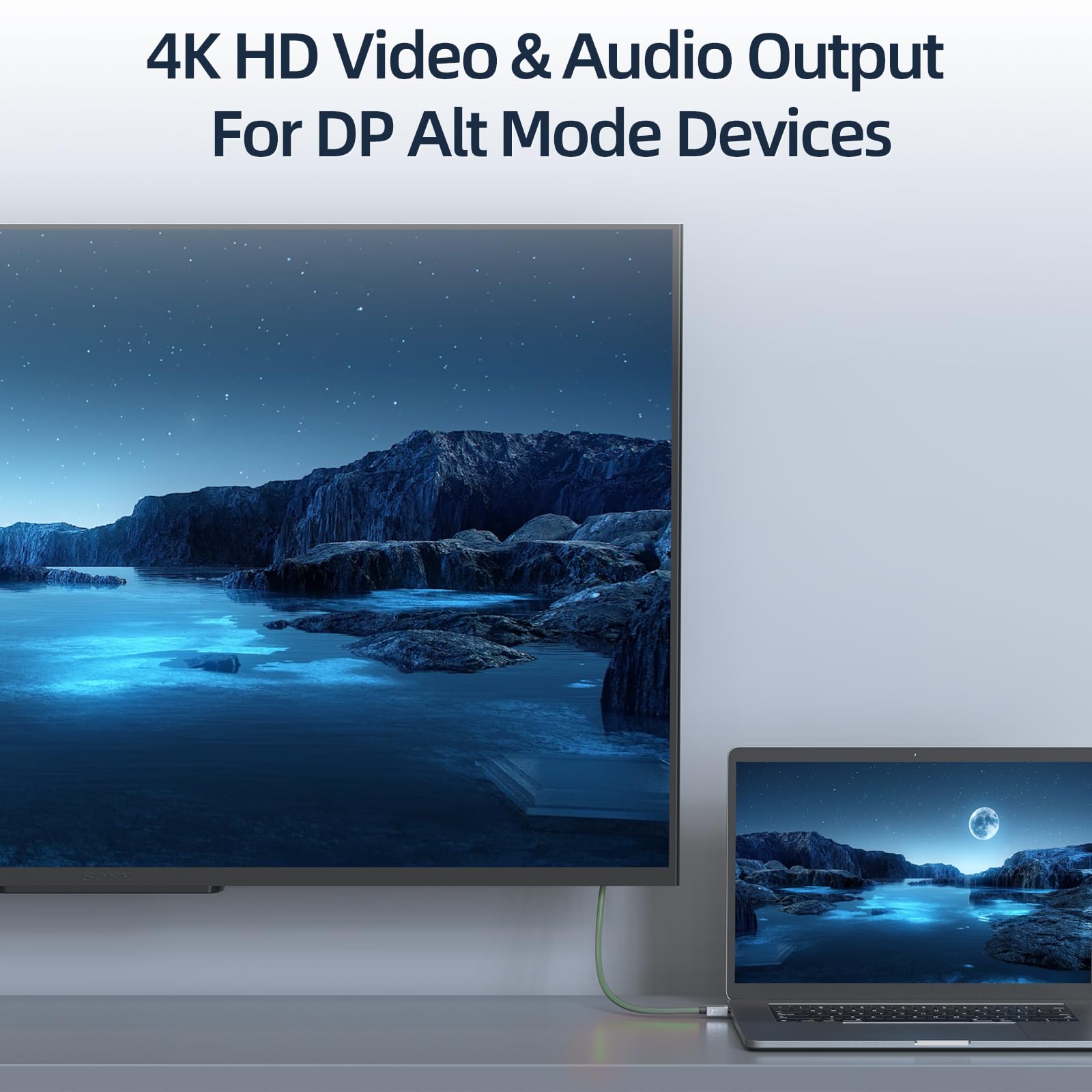 Cavo da USB C a USB C da 240 W per cavo USB 3.2 Gen 2 compatibile con Thunderbolt 2, E-Marker da 240 W, cavo DisplayPort 4k, cavo di trasferimento dati a ricarica rapida da 20 Gbps 0,5 m, verde