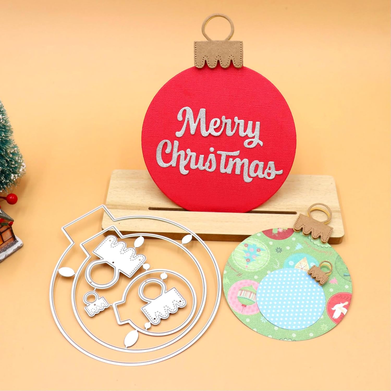 Merry Christmas Bell Ball Die Cuts for Card Making Christian Theme Stamps Cutting Dies for DIY Paper Scrapbooking Crafts Embossing Decorations