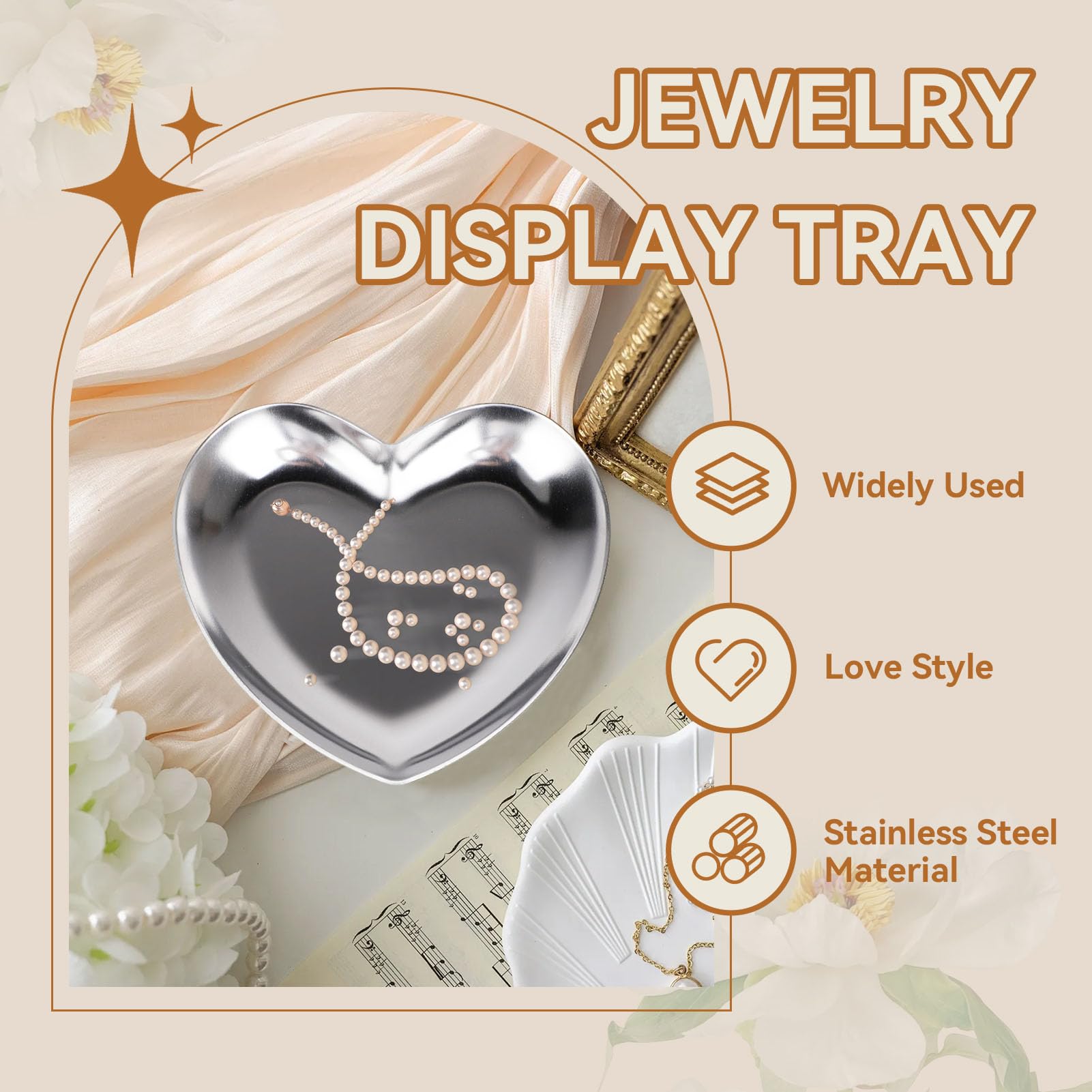 Plateau En Forme De Coeur, Plateau De Rangement Pour Bijoux En 537274