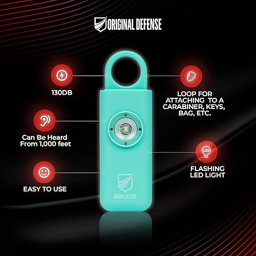 Miniatura 10 de Original Defense Siren Self Defense para mujeres, alarma personal para mujeres, niños y ancianos, recomendada por la policía, llavero de autodefensa
