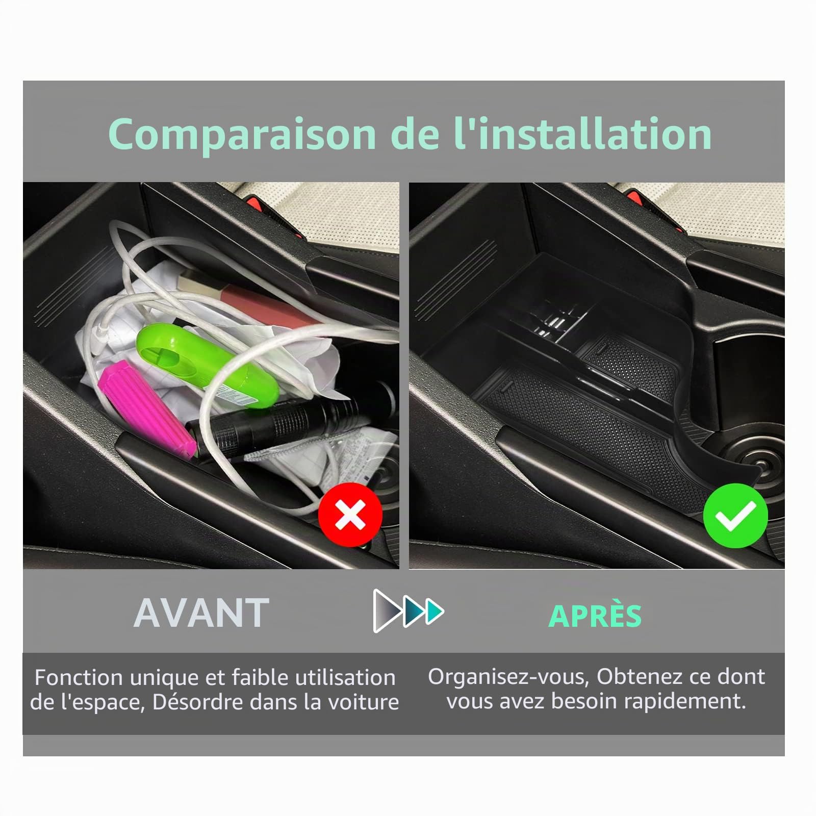 GAFAT Compatible avec Kia Niro SG2 EV HEV Hybrid PHEV e-Niro 2022-2025 2026 Boîte de Rangement Console Centrale, Niro 2025 Organiseur Bac à Gants, Bas de Console Centrale, Niro 2025 Accessoires