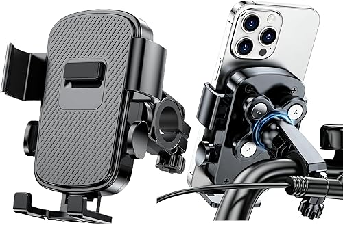 Miniatura 1 de Soporte universal para teléfono de bicicleta, amortiguación de vibraciones, se adapta a teléfonos inteligentes de 4.5 a 7.2 pulgadas, rotación de