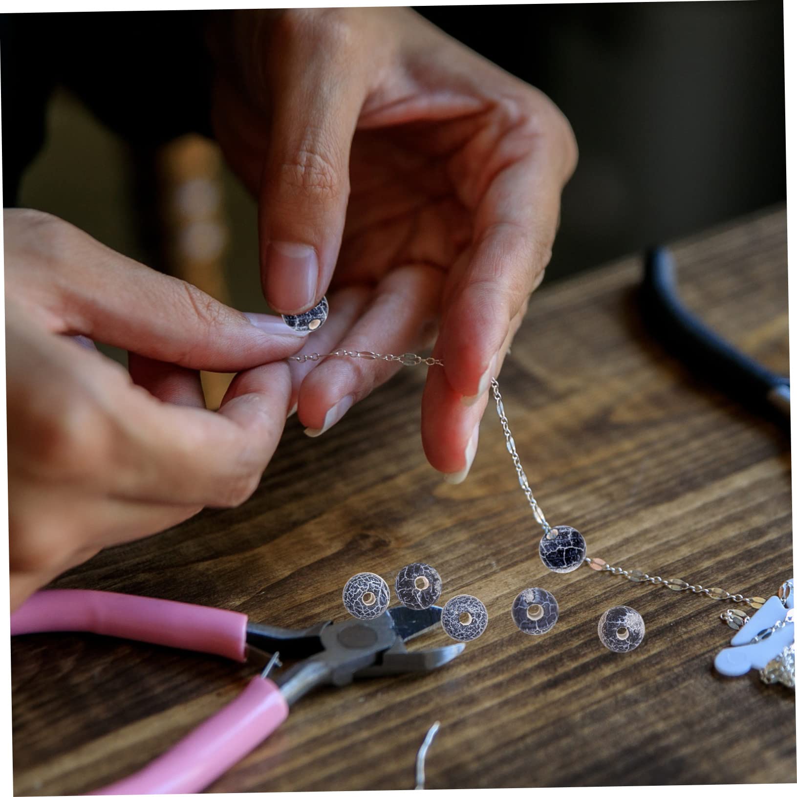 NUOBESTY 4pezzi Perline Agata Smerigliata Per Creazioni Di Bigiotteria Fai Da Te Perline Decorative Per Collane e Braccialetti Materiale Di Alta Qualità Per Artigianato Creativo