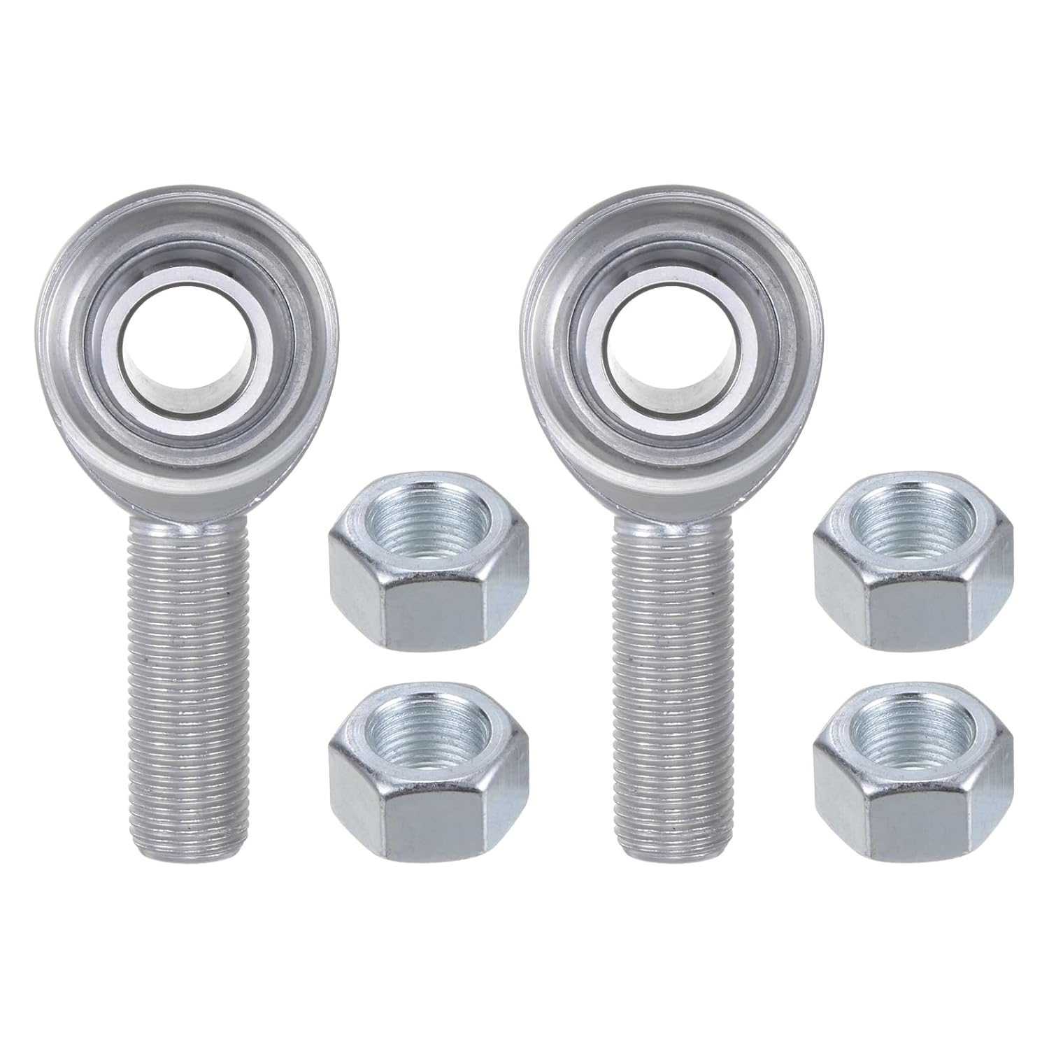2pcs CM10 Rod End Joint Bearing - [5/8" Bore, 5/8-18 UNF Right Hand Thread] Male Rod End with Jam Nuts, 45# Carbon Steel
