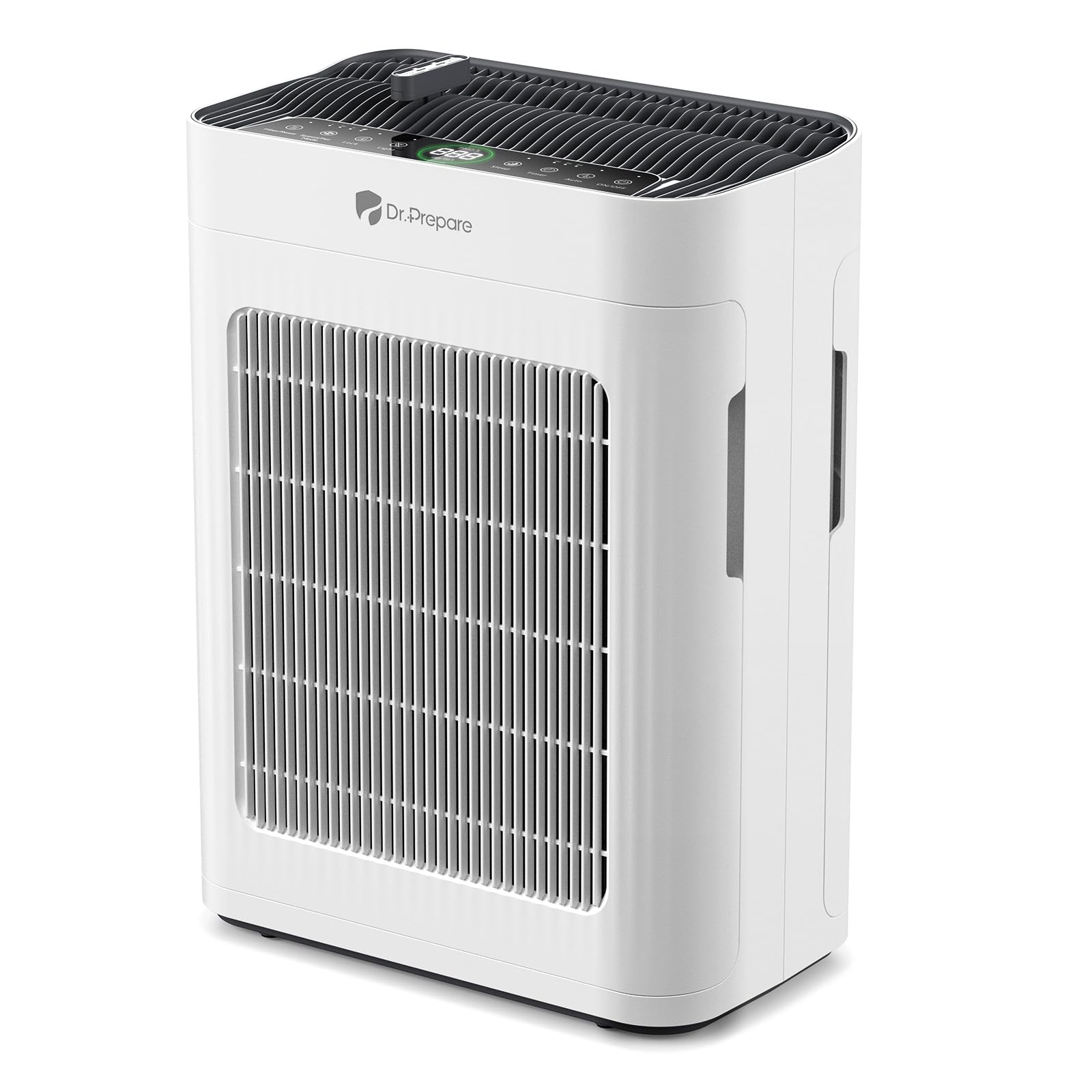 DR.PREPARE Luftreiniger Allergiker, Haustiermodus, Waschbarer Vorfilter, PM2.5 LED-Anzeige, Bis zu 100m², CADR 300m³/h, HEPA Luftfilter Gegen Staub Pollen Gerüche Tierhaare, für Raucherzimmer Wohnung