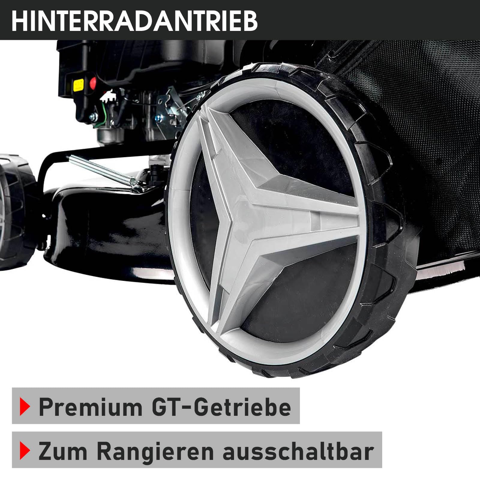 BRAST Benzin Rasenmäher mit Antrieb | 3,5kW(4,76PS) | 46cm Schnittbreite | viele Modelle | TÜV | 4 Takt OHV Motor | 30-80mm Schnitthöhe | 60L Fangkorb | Stahlgehäuse | 18170