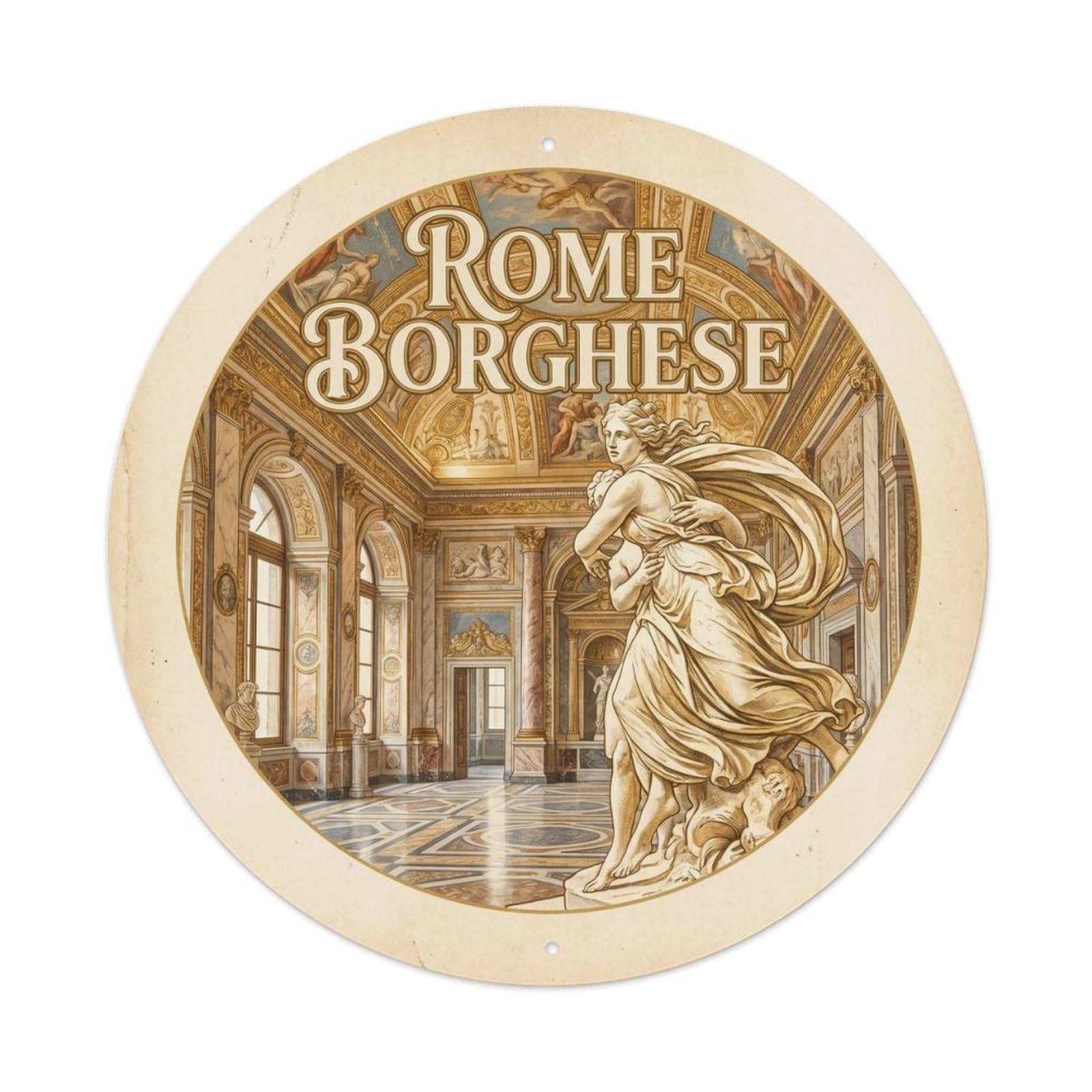 Classic Rome Italy Fine Arts Museum Cultural Travel Metal Tin Sign