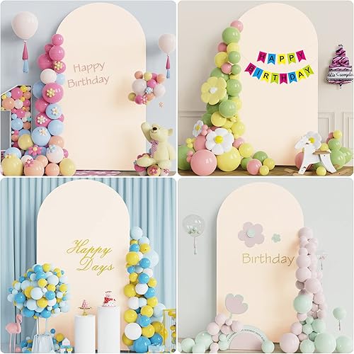 Miniatura 5 de Wokceer Cubierta de arco de boda de 7.2 pies de elastano ajustable para arco de boda, cubierta de fondo de arco de Chiara para fiesta de cumpleaños,