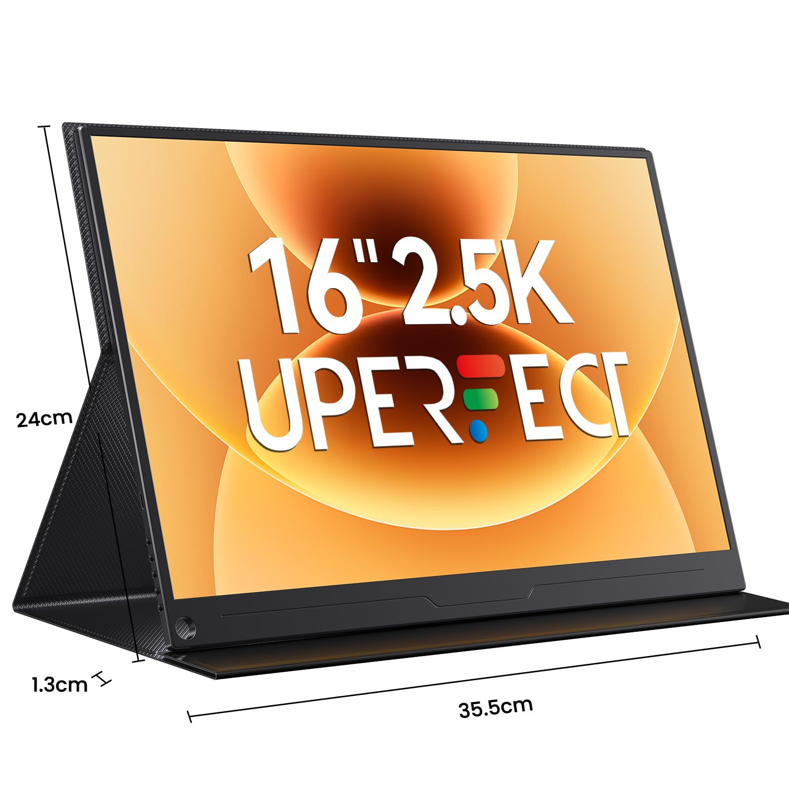 UPERFECT 16 Pouces 2.5K Ecran Portable QLED Moniteur Portable 2560 * 1600 150% sRGB 2000：1 500Nits Écran Mobile Moniteur Haute définition avec Interface HDMI/USB C
