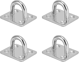 4 Stück Augplatte Edelstahl, Augplatte Mit öse, Zurrösen Edelstahl, Wandöse, Für Sonnensegel/Wand-Befestigung, Decken-Befestigung, Wand-Haken, Decken-Haken