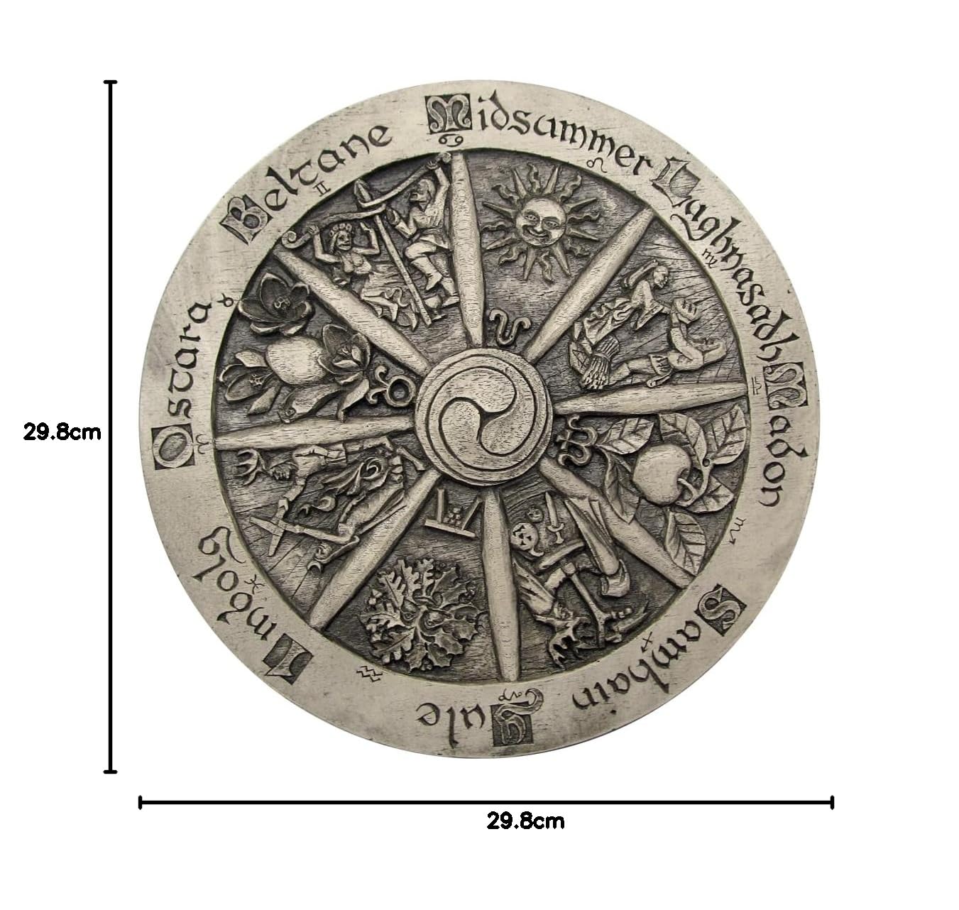 Dryad Design Placa de rueda del año de 29,2 cm grande para colgar en la pared (acabado de piedra)