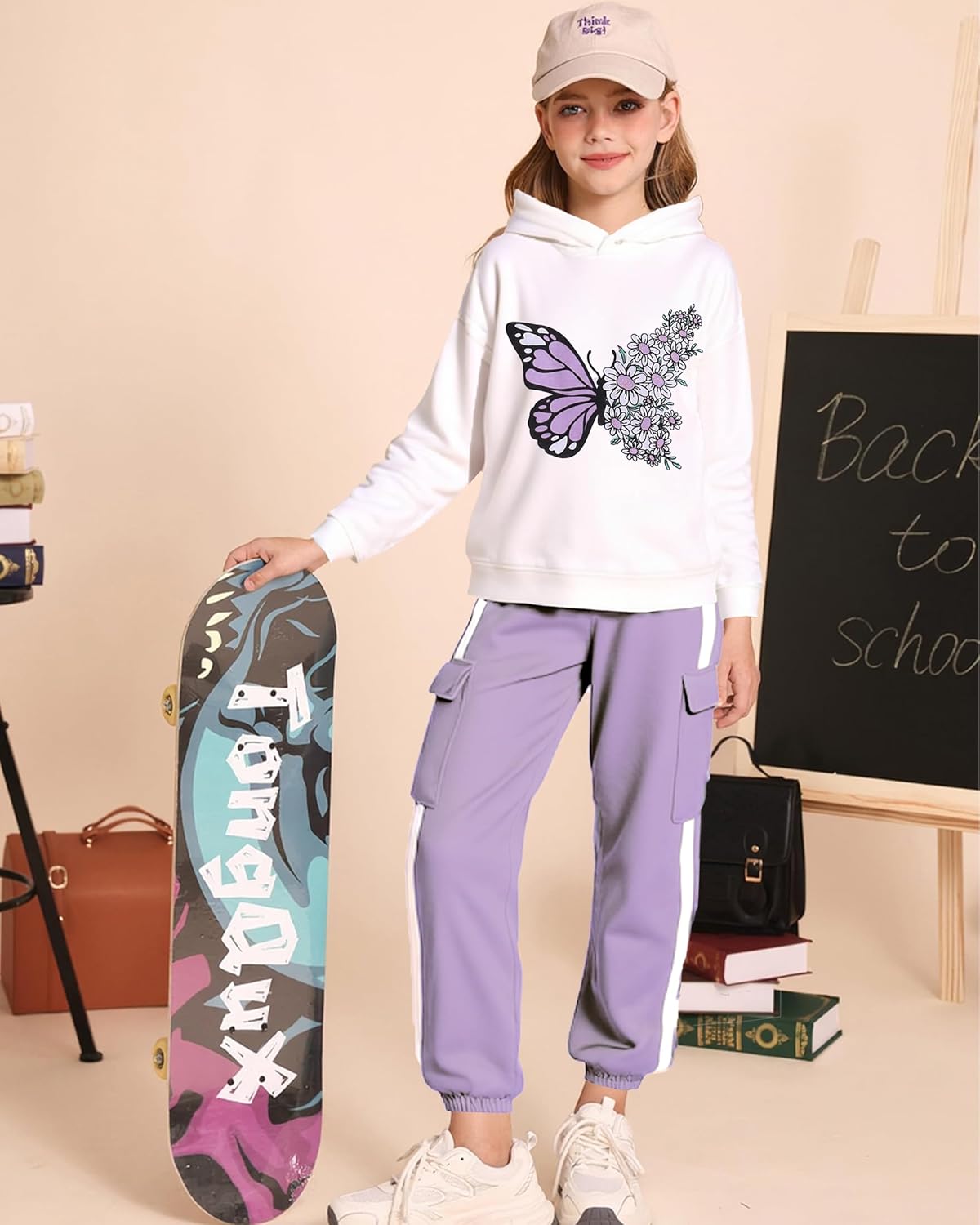 Girls 2 Piece Outfits Kids Hoodies Sweatsuit Tracksuit Jogger Long Sleeve Sweatshirts Sweatpants Sets 4-13Y - Image 2