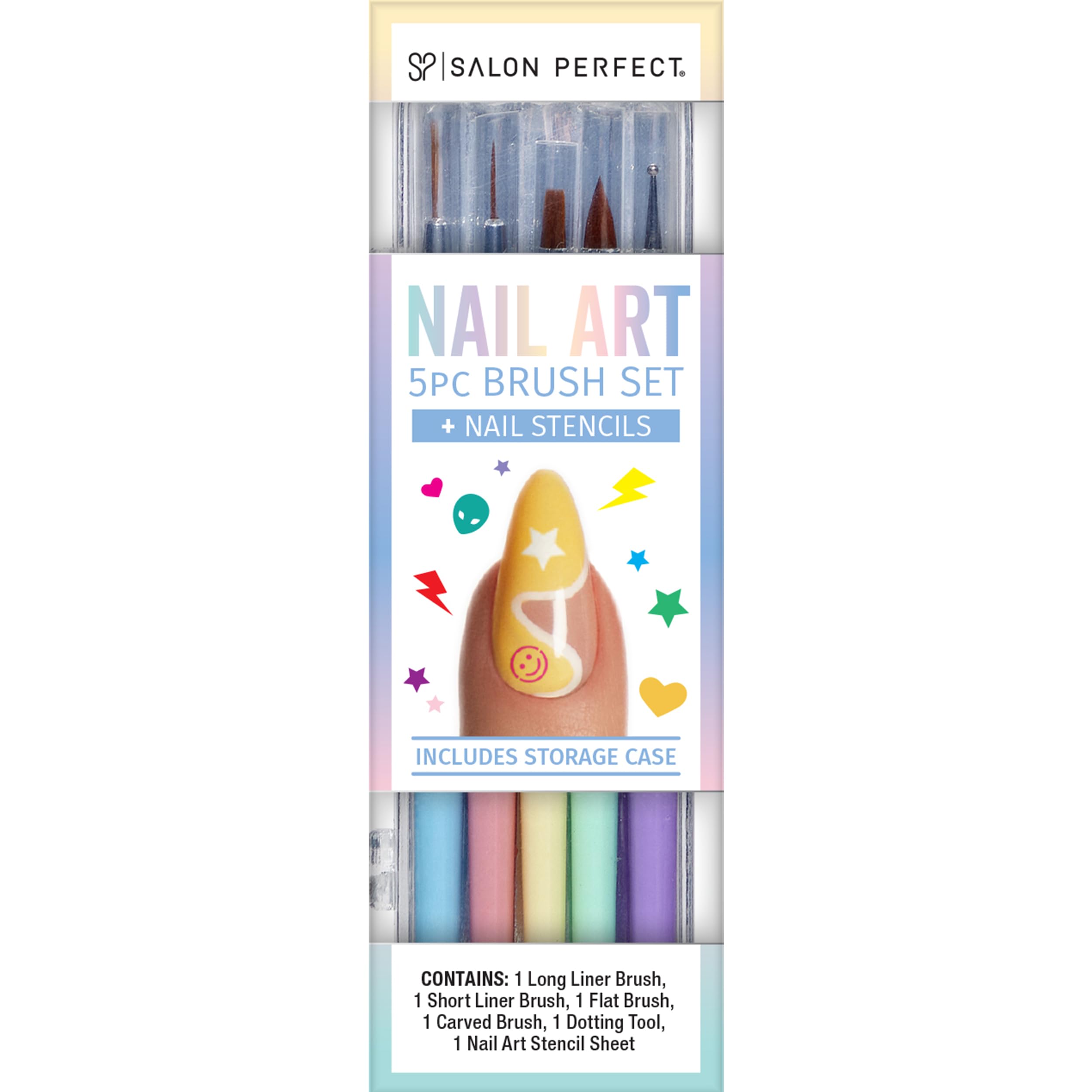 Amazon.com : Salon Perfect Nail Art Brushes Set, 5-Piece Nail Art