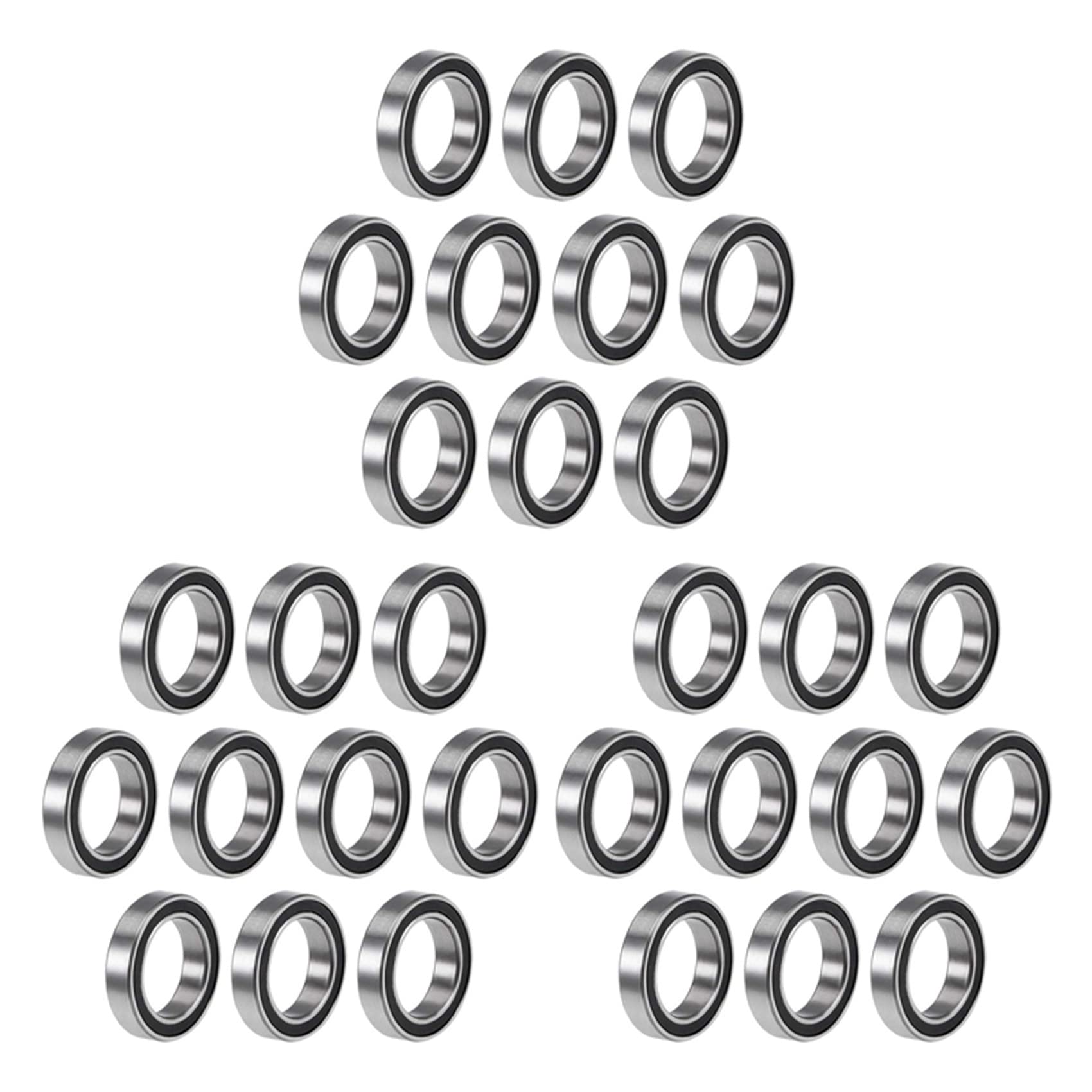Jnchdghwa Silver 30Pcs 6701-12X18x4 Mm Miniature Double Rubber Sealed Deep Groove Ball Bearings