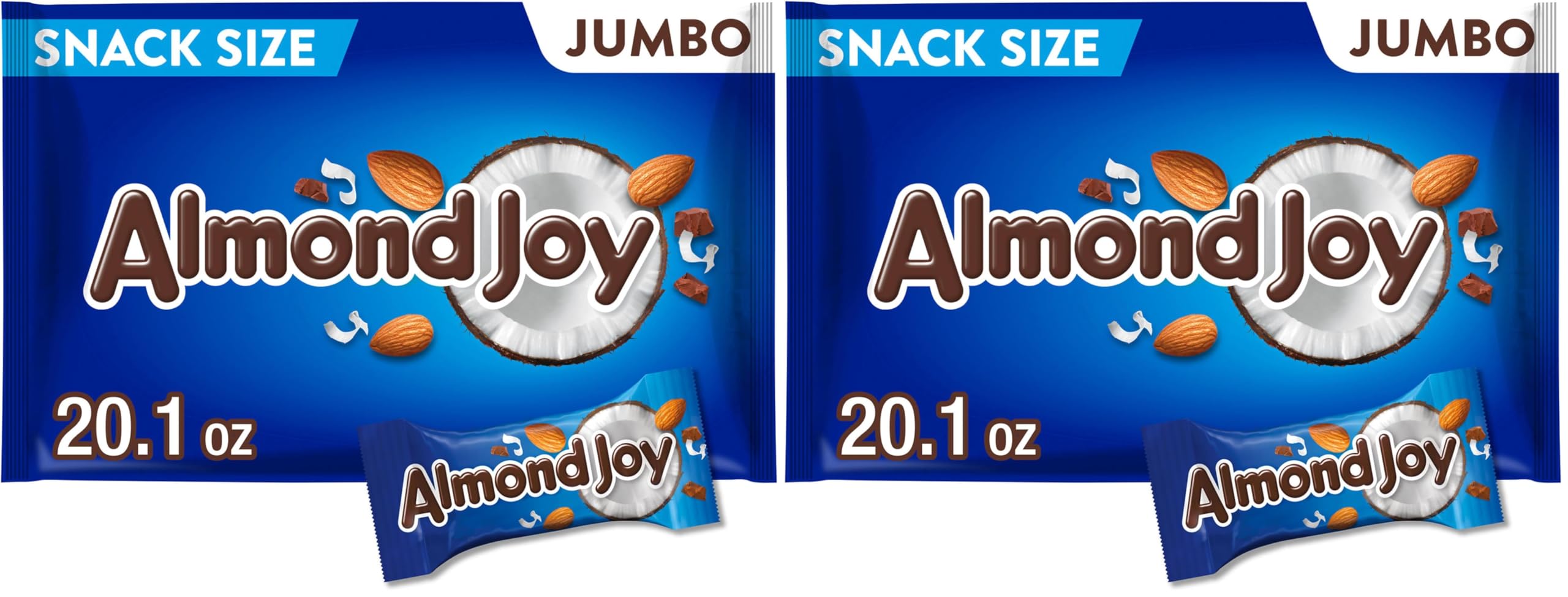 Almond JoyCoconut and Almond Chocolate Snack Size, Candy Jumbo Bag, 20.1 oz (Pack of 2)