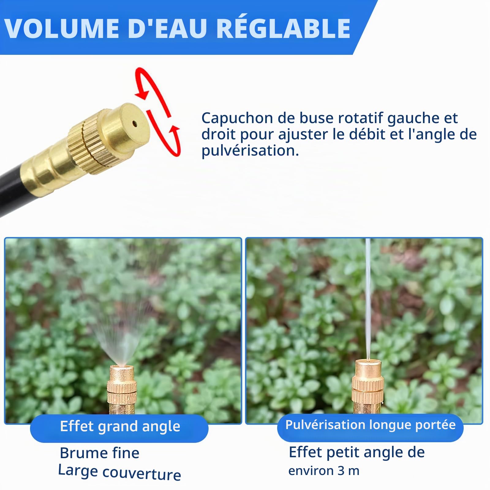 20M Système Irrigation Jardin, Kit de Système d’Irrigation avec 20 Buses Réglables, Système d’Arrosage Automatique à 360°, Arrosage Goutte à Goutte pour Jardin, Cour, Pelouse, Serre