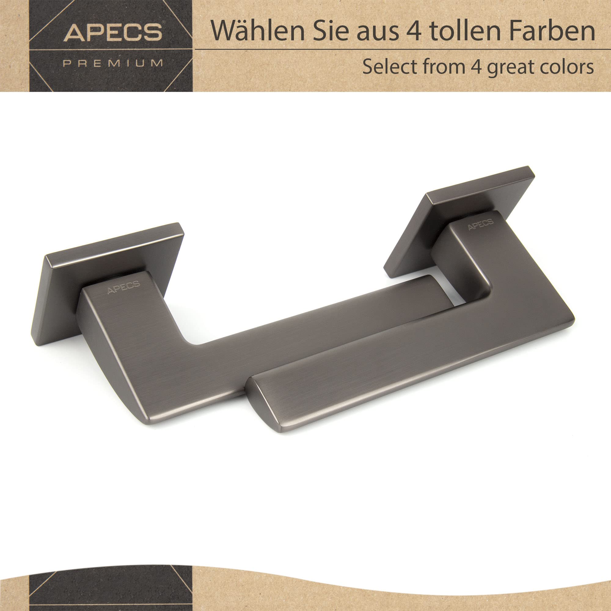 APECS Türgriffe innentüren Modern Türklinke für Haustür und Innentür mit quadratisch Rosetten Türgriff graphit matt Drückergarnitur mit Befestigungsmaterial Türbeschlag Modell ELECTRA BB - Buntbart
