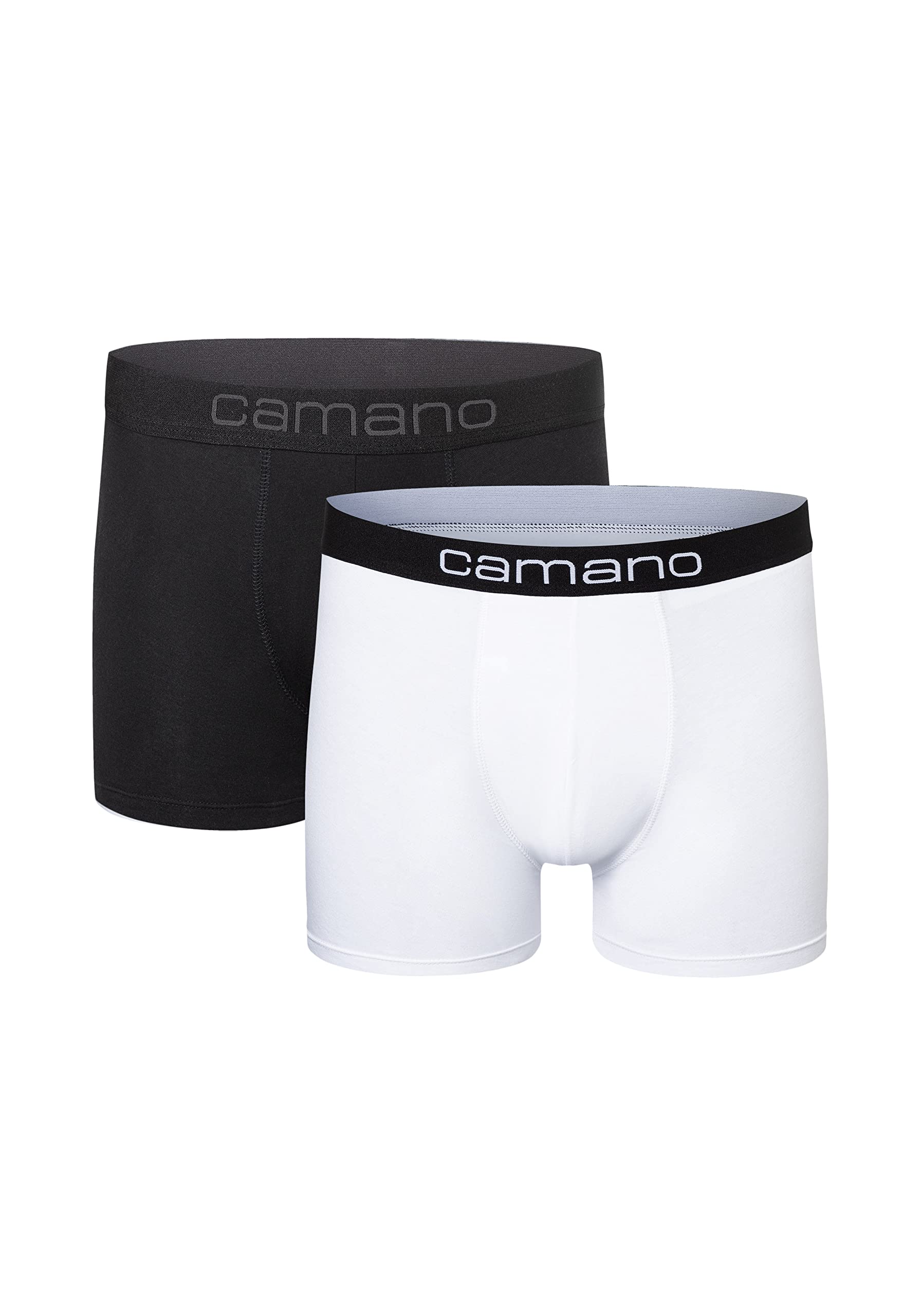 Camano Herren Boxershorts Unterhosen Herren elastischer Gummibund ohne Einschneiden Baumwolle Stretch hautfreundlich Atmungsaktiv 2er Pack