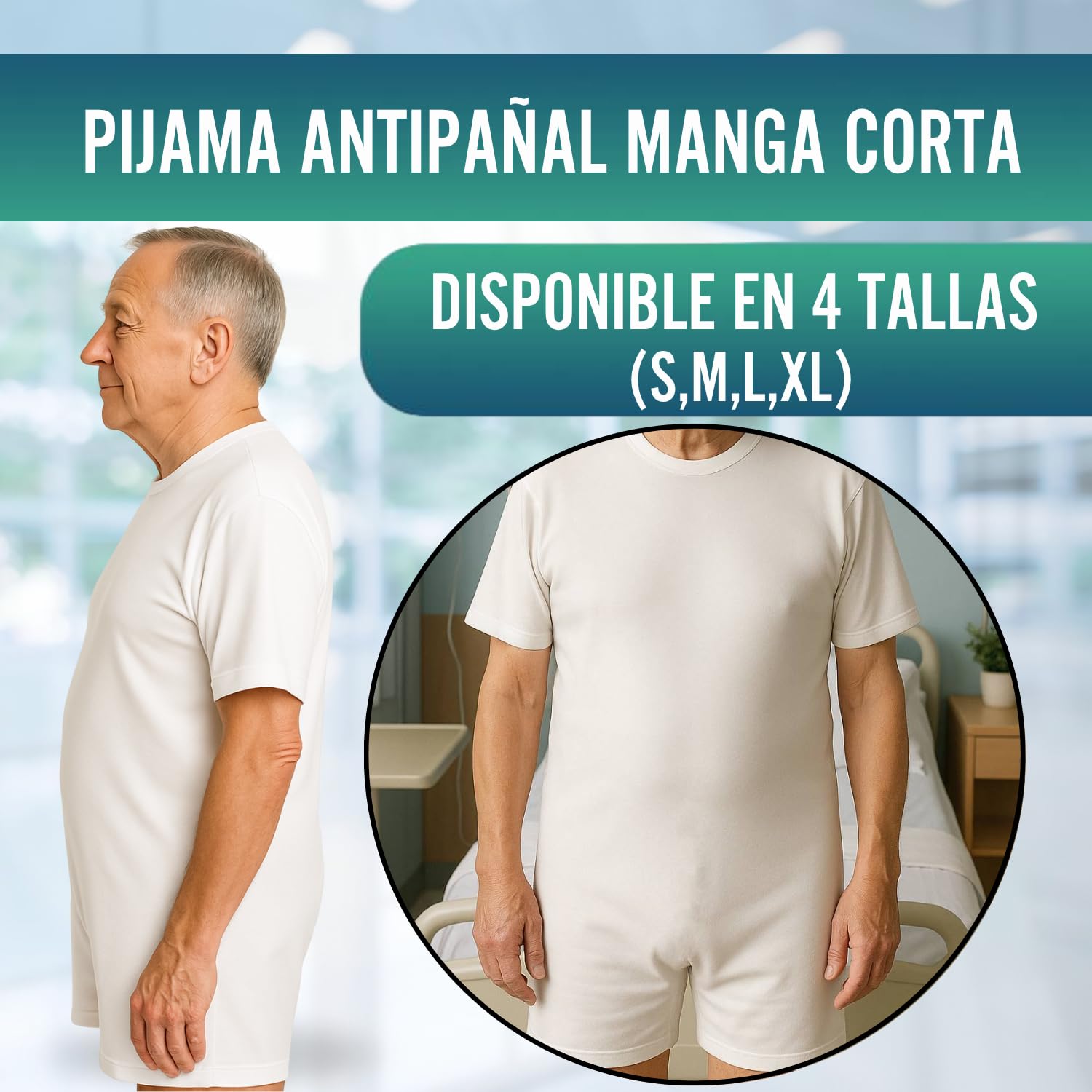 OrtoPrime Pijamas Antipañal Doble Cremallera Trasera Adultos Hospital