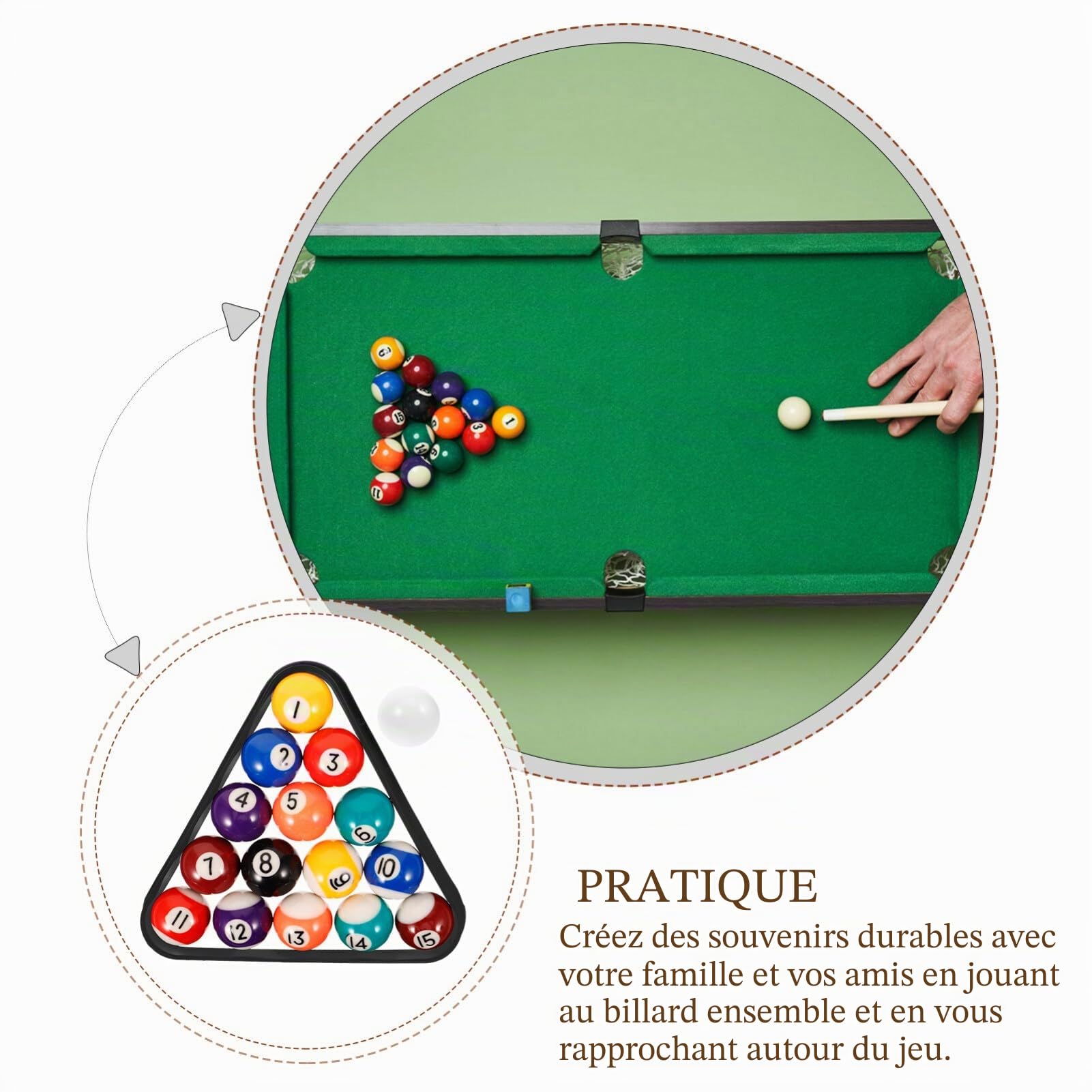 Toddmomy Mini Boules de Billard en Résine, Ensemble de Billes de Billard Mini 32mm Ensemble de Boules de Billard Écologique pour Jeux de Fête pour Enfants à la Maison