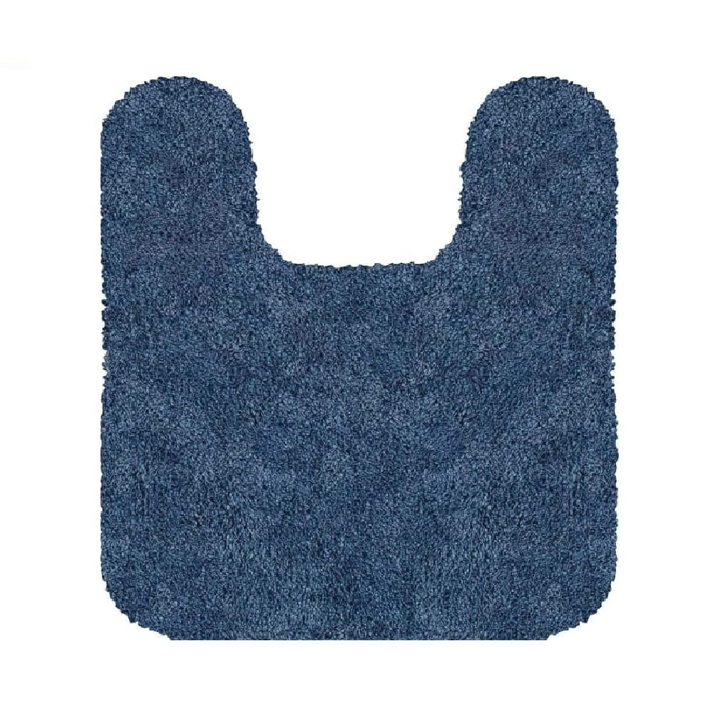 HNU Super Soft Thick Plush Pile Bathroom Rug with Nonslip Backing 1'8" x 2' Contour | Pretty Denim Blue Color Quick Dry Water Absorbent Cozy Luxury Underfoot Feel