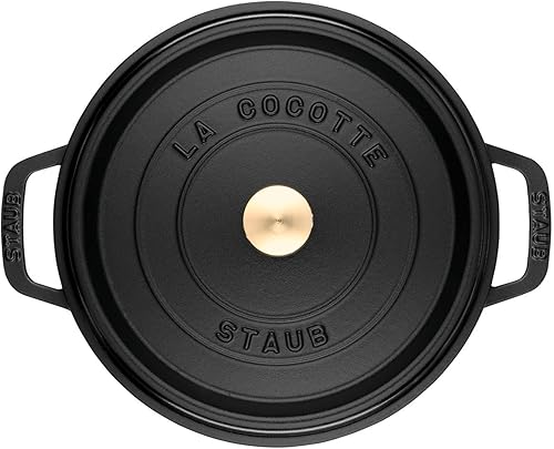 Miniatura 4 de staub La Cocotte Redondo 40509-480 Pico Cocotte Redondo Negro 6.3 pulgadas (6.3 in) Pequeño, Fundición Ambos Manos, Olla Esmaltada, Compatible con