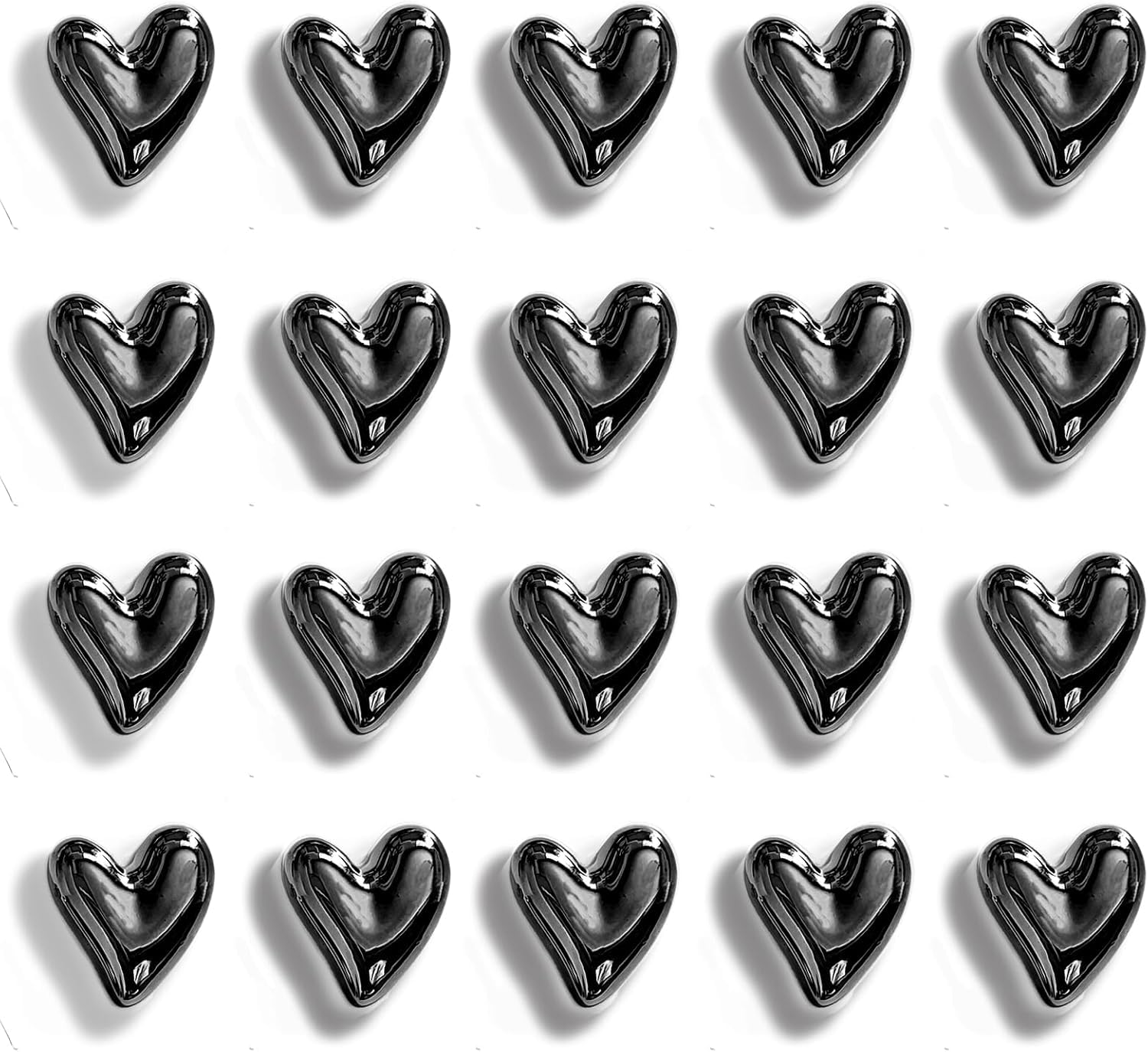 20 Stück Schwarz Herz Magnete Kühlschrank,Kleine Dekorative Magneten für Kühlschrank & Magnettafel,3D Kühlschrankmagnete in Herzform für Whiteboard,Tafel & Büro Deko,Magnet Set für Kinder & Erwachsene