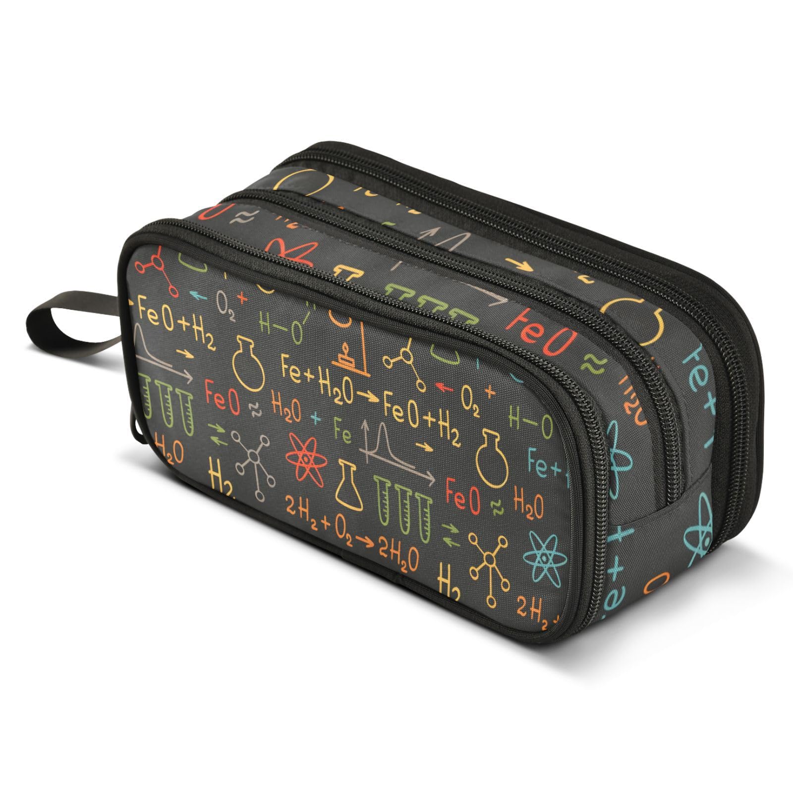 ALAZA Science Chemistry Laboratory Pencil Case Large Capacity Pencil Pouch Box Boys Girls School Supplies Pen Case Bag with Handle 3 Compartments Zipper