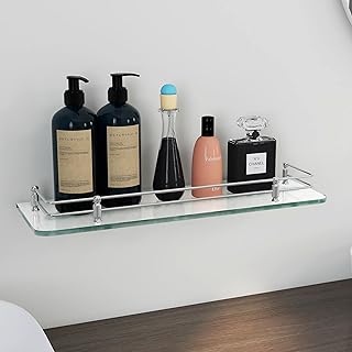 Plantex Premium Transparent Glass Shelf for Bathroom/Kitchen/Living Room - Bathroom Accessories (Polished, 18x6 Inches) - Pack of 1-picture-16