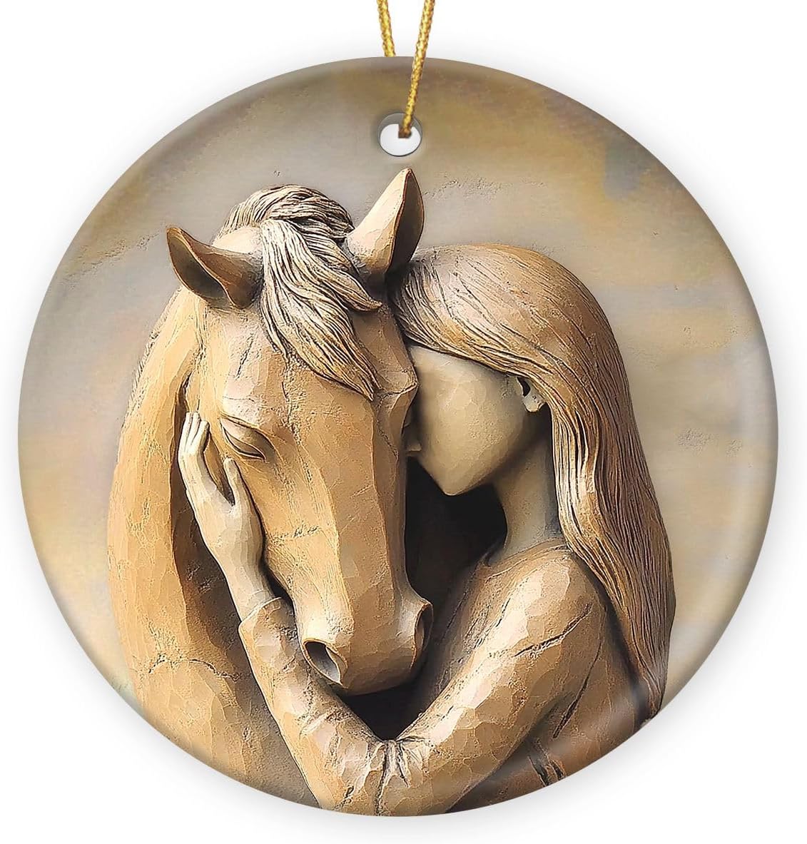 Horse Ornaments for Christmas Tree 2025, Horse Gifts for Women, Double Sided Ceramic Ornaments Hanging Decor, Gifts for Animal Lovers Christmas Keepsake, Xmas Decorations for Tree