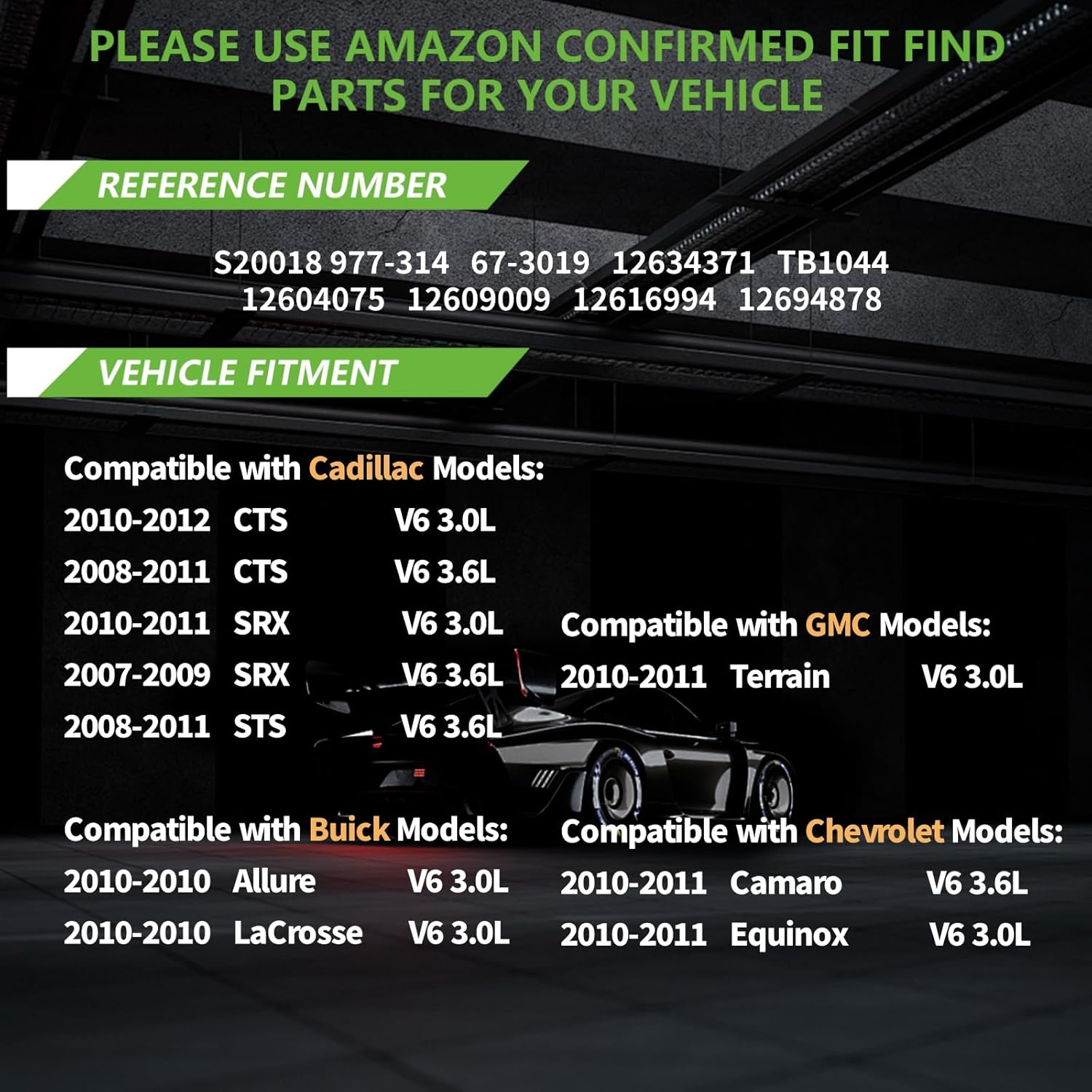 Electronic Throttle Body Assembly Fit for Buick Allure Lacrosse Cadillac CTS SRX STS Chevrolet/Chevy Camaro Equinox GMC Terrain 3.0L 3.6L V6, Replace # 12604075 S20018 12634371 TB1044 12604075