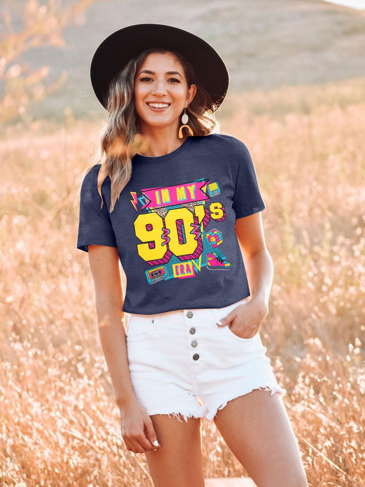 Camicie da donna anni '80 T-shirt grafica vintage neon camicie in My 80s Era Shirt Casual anni '80 anni '90 vestiti per feste