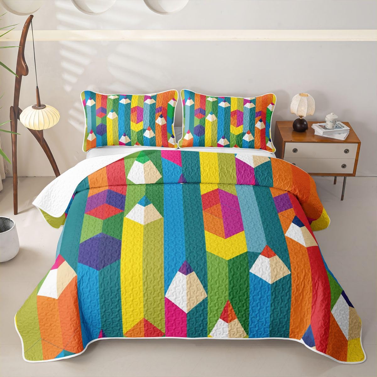Homewish Wachsmalstift Bettüberwurf Tagesdecke 240x260cm