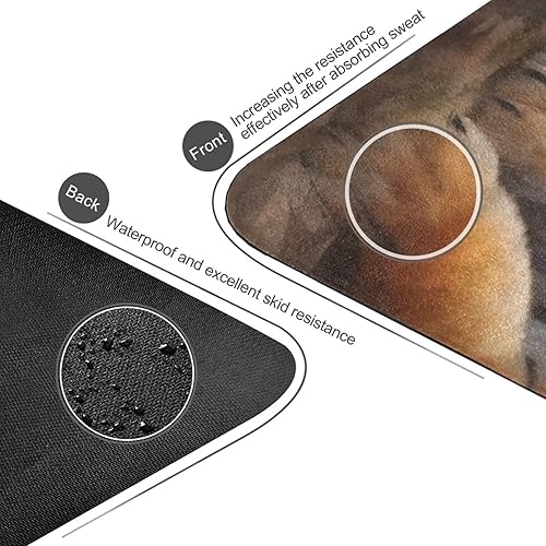 Miniatura 3 de Kigai Tiger on Grass - Tapete de yoga antideslizante  Esterilla plegable de viaje con bolsa de almacenamiento para todo tipo de yoga, pilates y