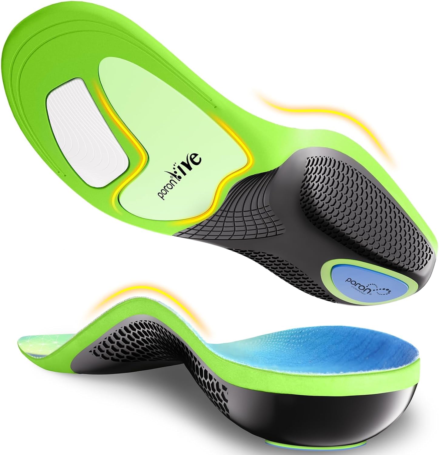 Healrecux Plantar Fasciitis Insoles Shoe Inserts for Men Women, 240lbs Heavy Duty Arch Support Inserts for Pain Relief, Work Boot Orthotics Insoles for Standing All Day, L
