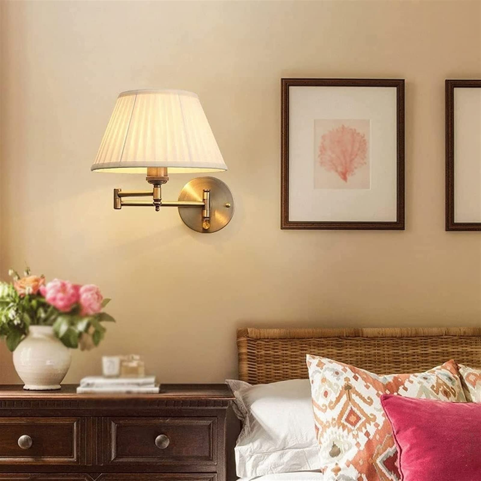 Retro Two Swing Arm Wall Lamp For Bedroom Bedside Adjustable Wall