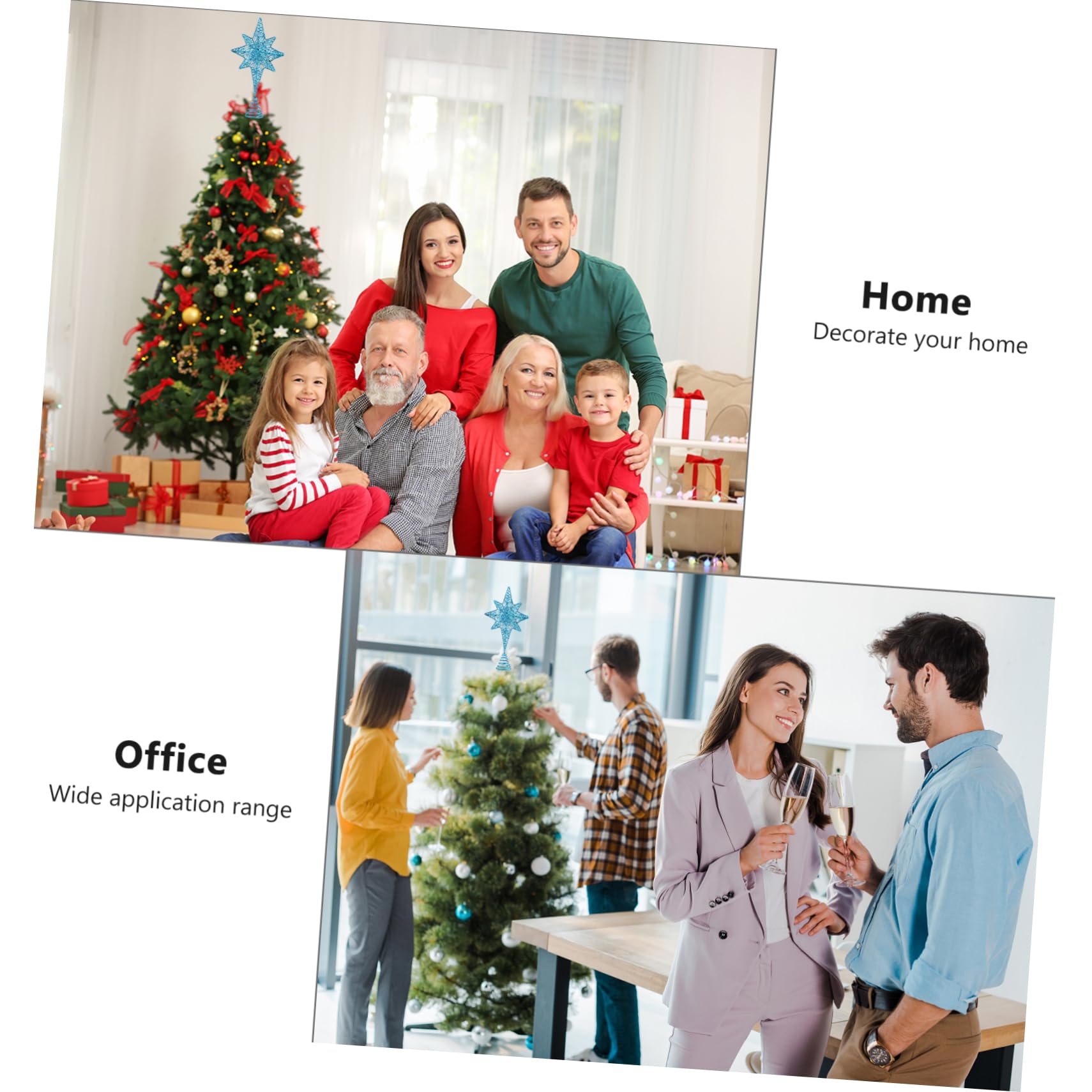 Zerodeko 3stücke Weihnachtsbaumspitze Glitzernde Blaue Tannenbaum-Stern-Dekoration Für Festliche Anlässe Für Tischbäume Und Festliche Deko Geschäften Und
