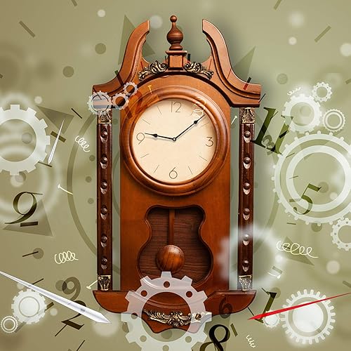 Miniatura 3 de Mecanismo de movimiento de reloj de péndulo de repuesto de eje largo de cuarzo con péndulo (longitud del eje 45 pulgadas0.787 in)