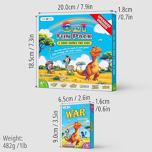 Vista 8 de Upgraded Kids Card Games Pack, 6 Decks, Go Fish, Old Maid, Crazy Eights, Memory Match, Slap Jack, War, Playing Cards, Easter Basket Stuffers