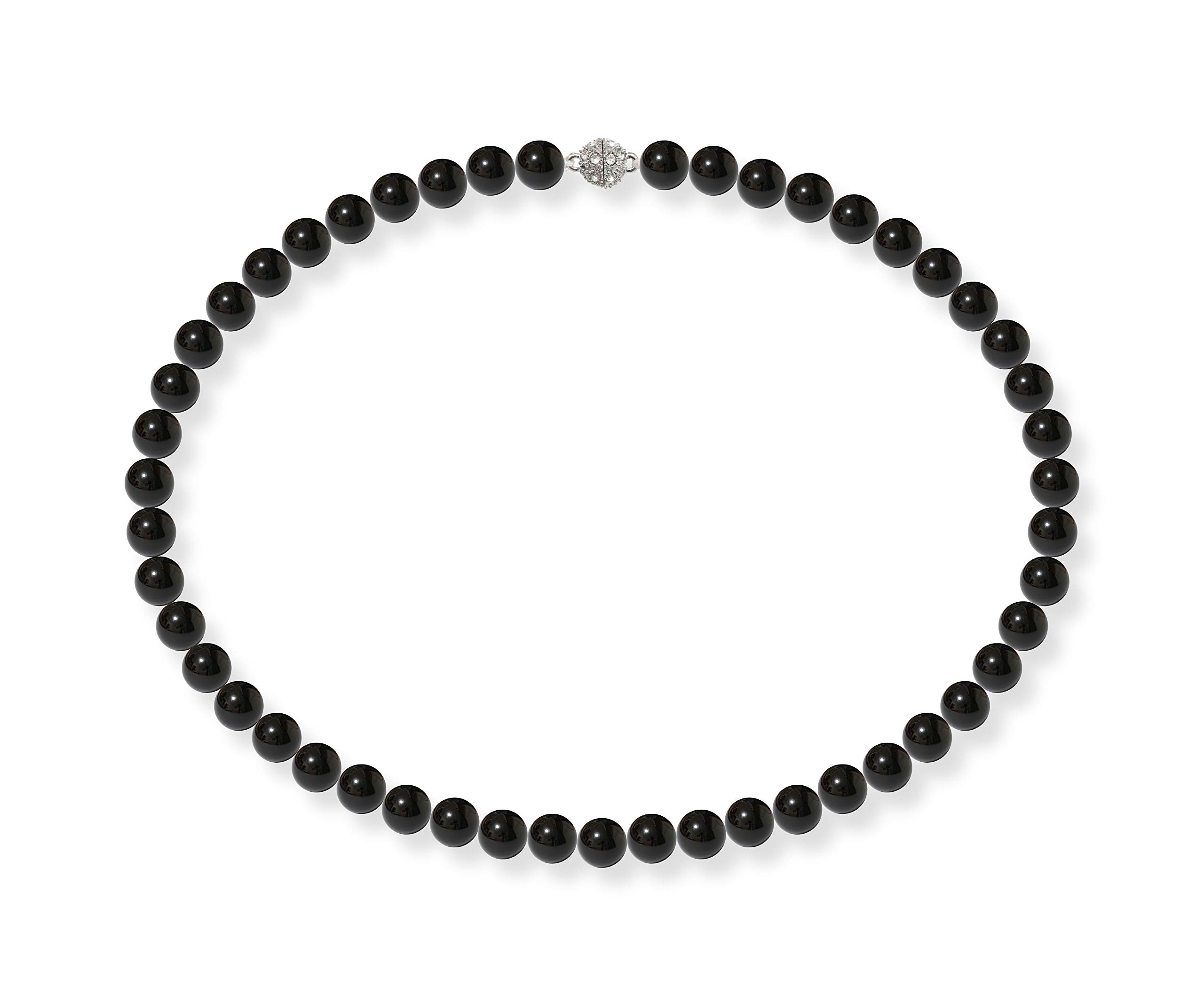 Collier Perles Fantaisie Vintage - Perles Plastique Blanc, Fermoir Coquillage, 52 Cm - Occasion