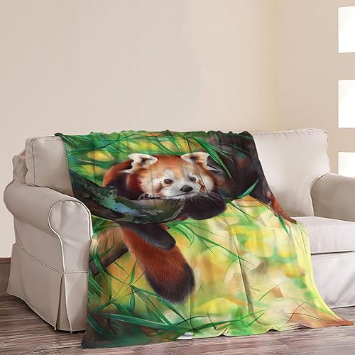 Miniatura 2 de Manta de panda rojo, manta de panda rojo, manta de animales de panda, regalos para niñas, niños, amantes de las mujeres, adultos, manta de franela