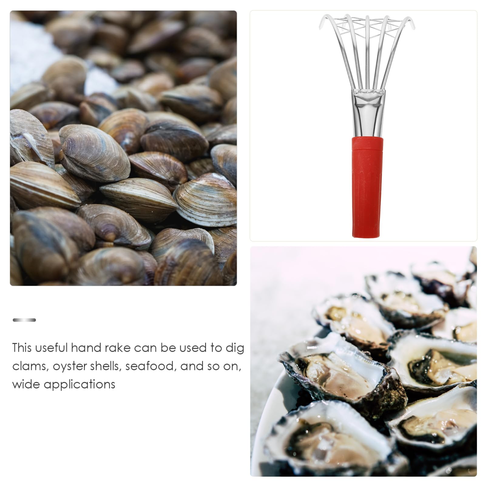 Toyvian 4 Stück Claw Rake Muschelrechen Ergonomischer Handgriff Strandwerkzeug für Muschelsuche und Gartenarbeit Robuste und Langlebige Konstruktion