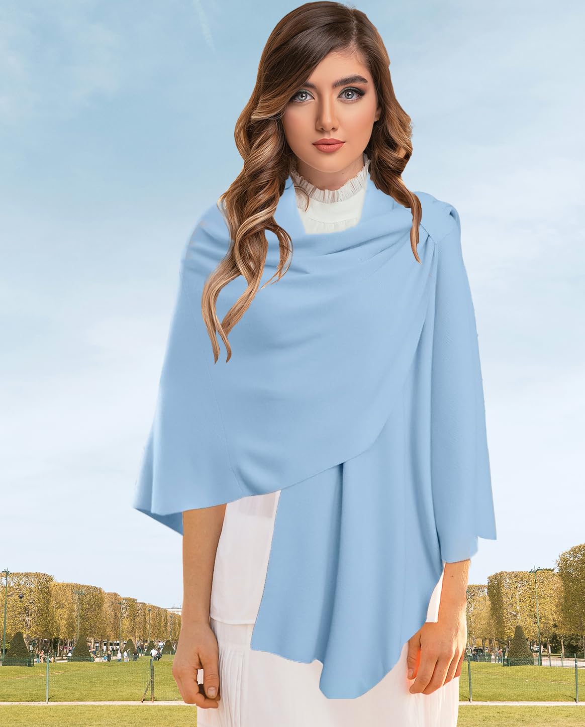 Shmily Girl Poncho en Tricot pour Femme, Poncho Châle Wrap Finement drapé tricoté Cape Doux Cardigan écharpe croisée Devant pour Femmes