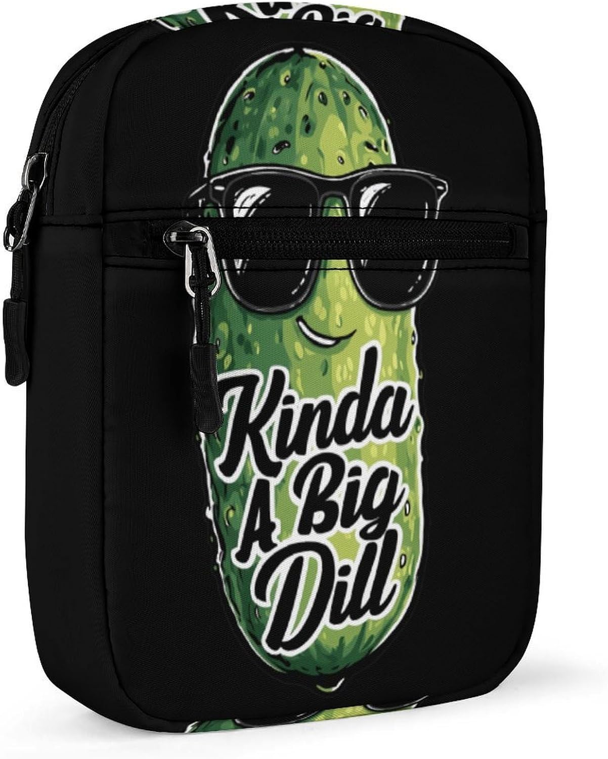 Kinda A Big Dill Pickles Small Crossbody Bag Sling Shoulder Satchel | for women men,work travel workout,detachable and adjustable shoulder strap