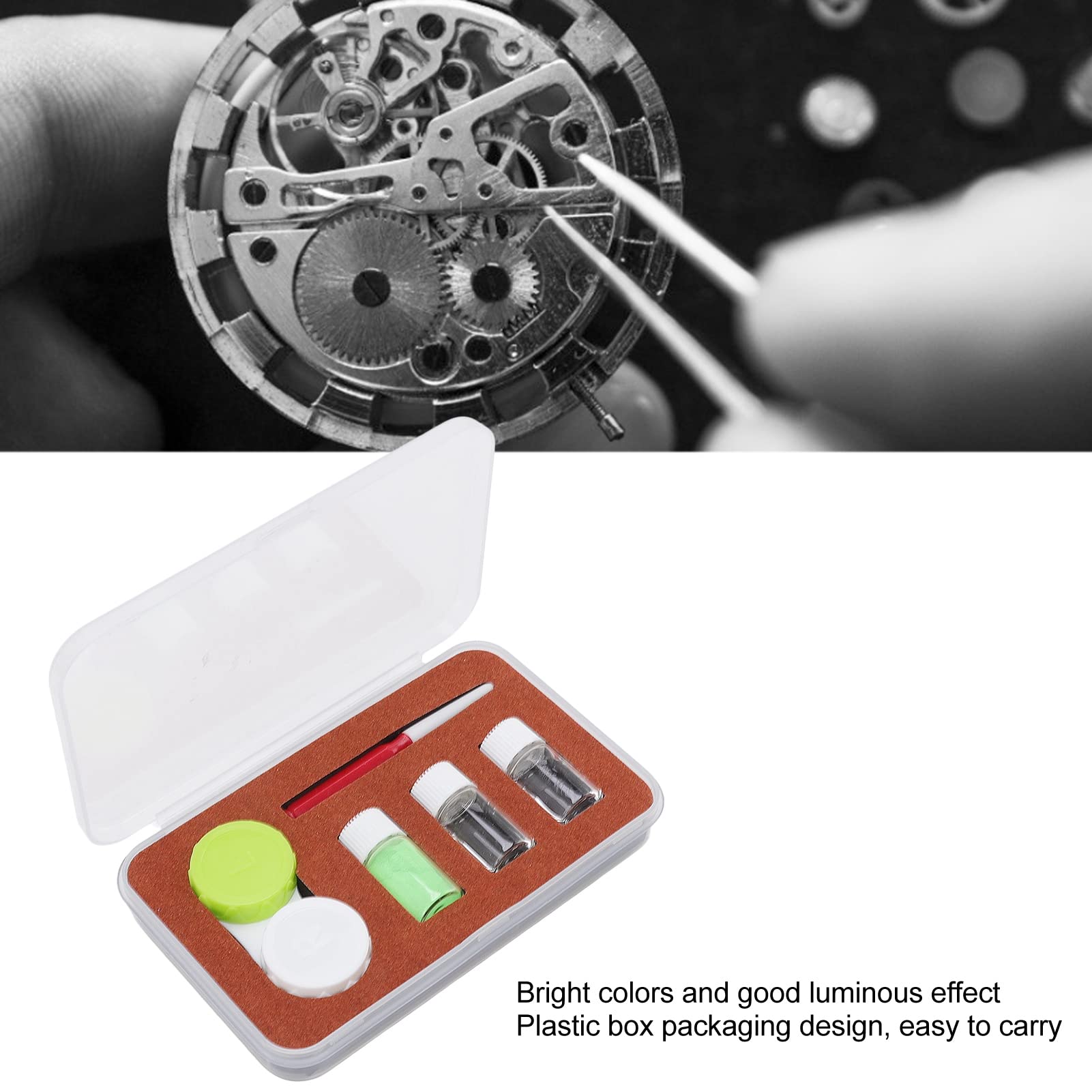 Kit Poudre Lumineuse Pour Réparation De Montre - 4 Couleurs Fluorescentes Avec Accessoires - 11