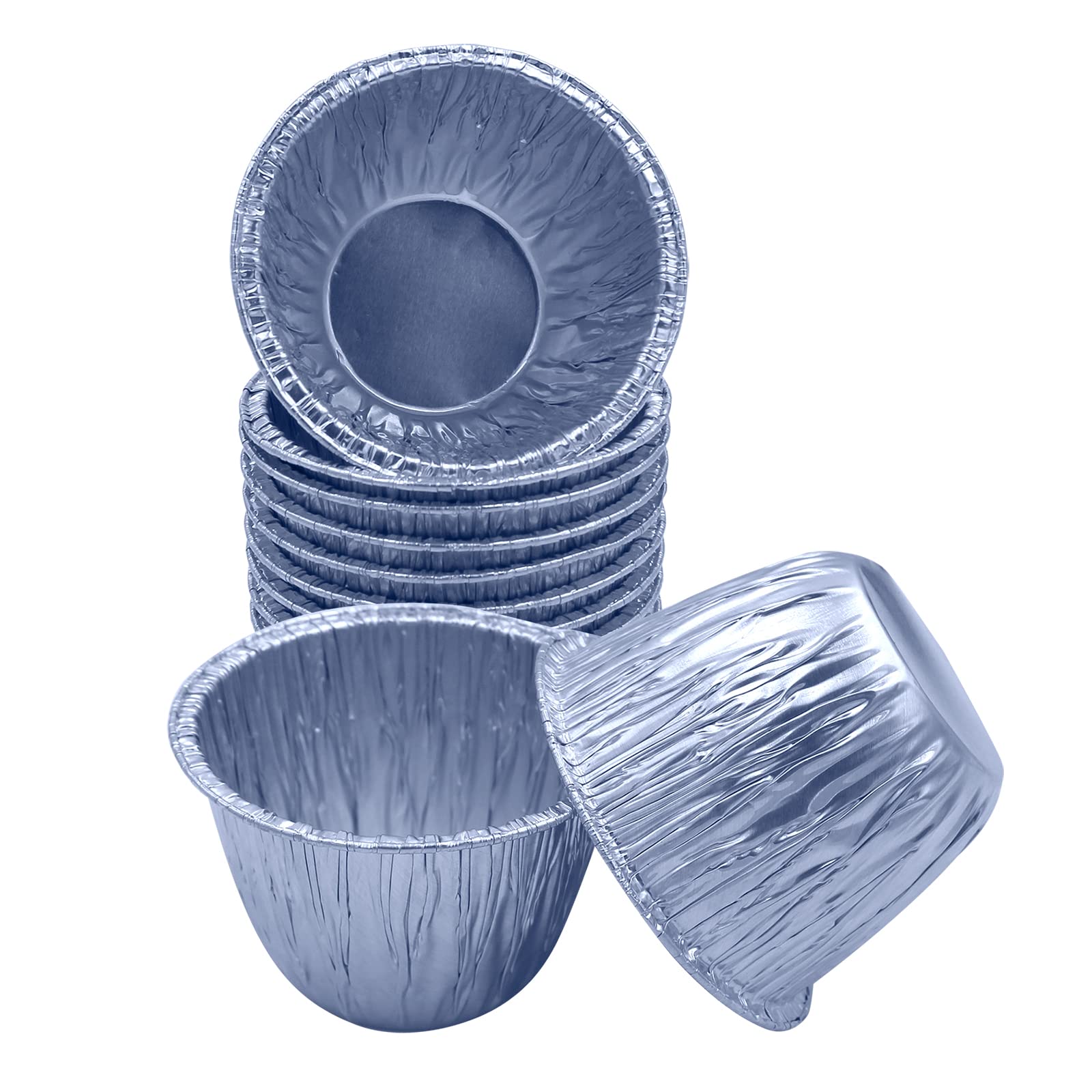 100 x Individual Small Aluminium Foil Pudding Basins, 170ml Muffins Moulds for Baking - Dariole Moulds, Round Recyclable Christmas Pudding Dishes for Baking, Cupcakes, Tarts & Muffins